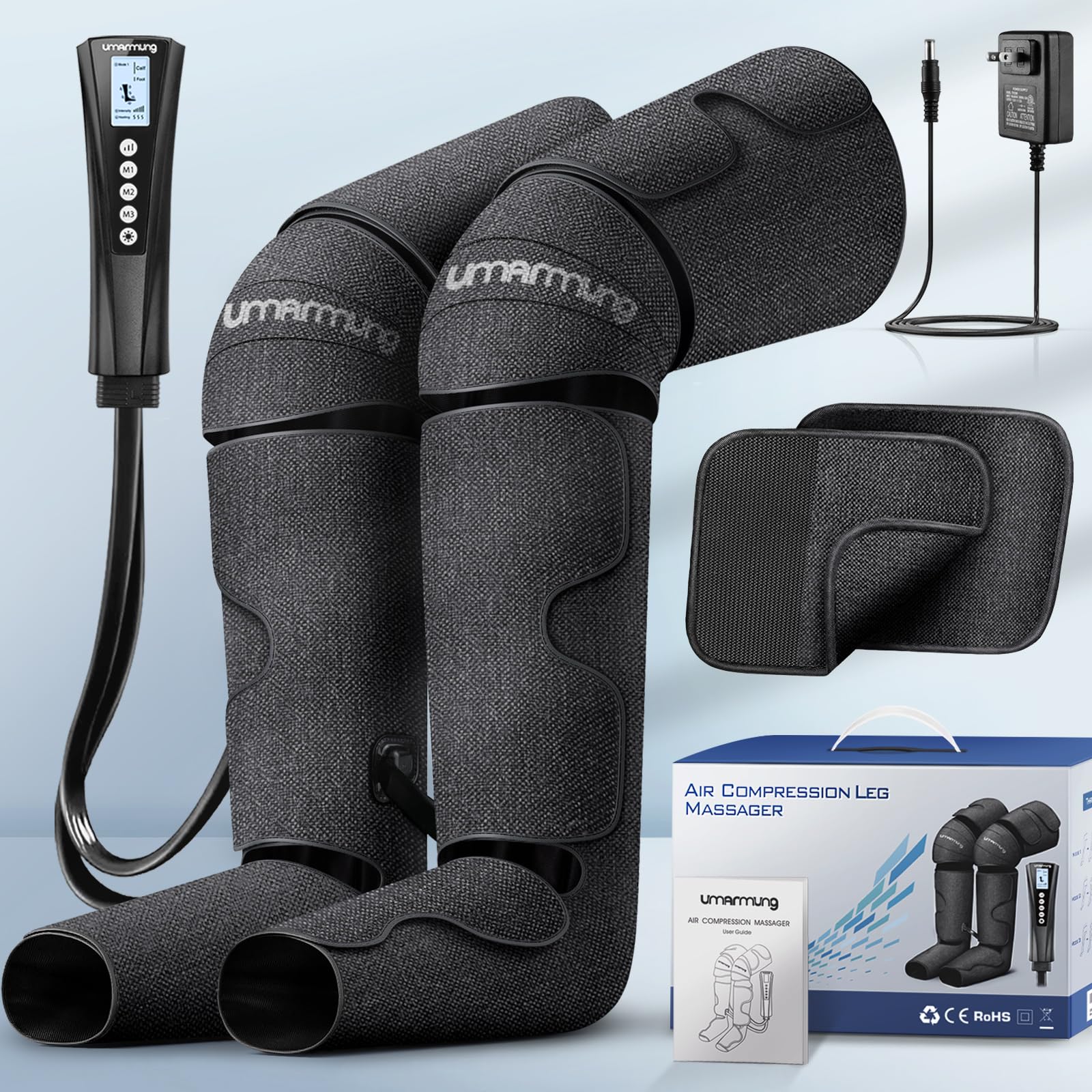 Electric Air Compression Massager with Heat for Foot, Leg & Knee Pain Relief - Perfect Gifts for Men, Women, Dad & Mom on Christmas, Birthday, Mother's Day & Father's Day - Helps with Varicose Veins, Muscle Fatigue, Cramps, Swelling & Edema - Ideal for Home Use, Office Relaxation & Post-Workout Recovery