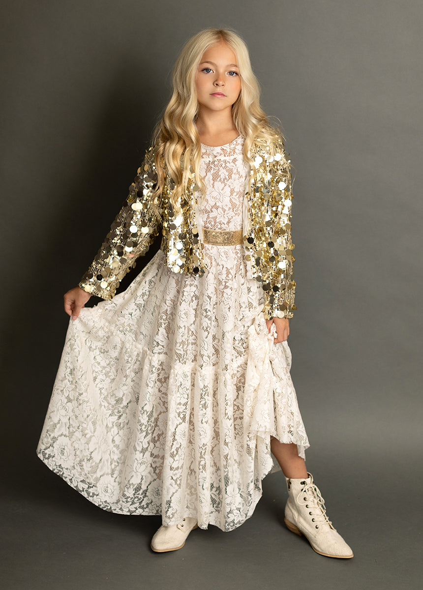 Angie Dress in Cream - Elegant Women's Party & Wedding Guest Dress for Special Occasions