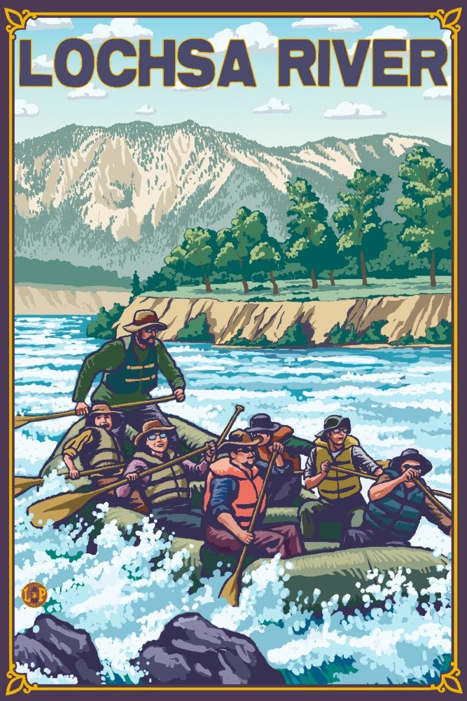 Signed White Water Rafting Art Print - Lochsa River Idaho 13652 Wall Decor Poster (24x36) - Perfect for Adventure Lovers' Home & Office Decor