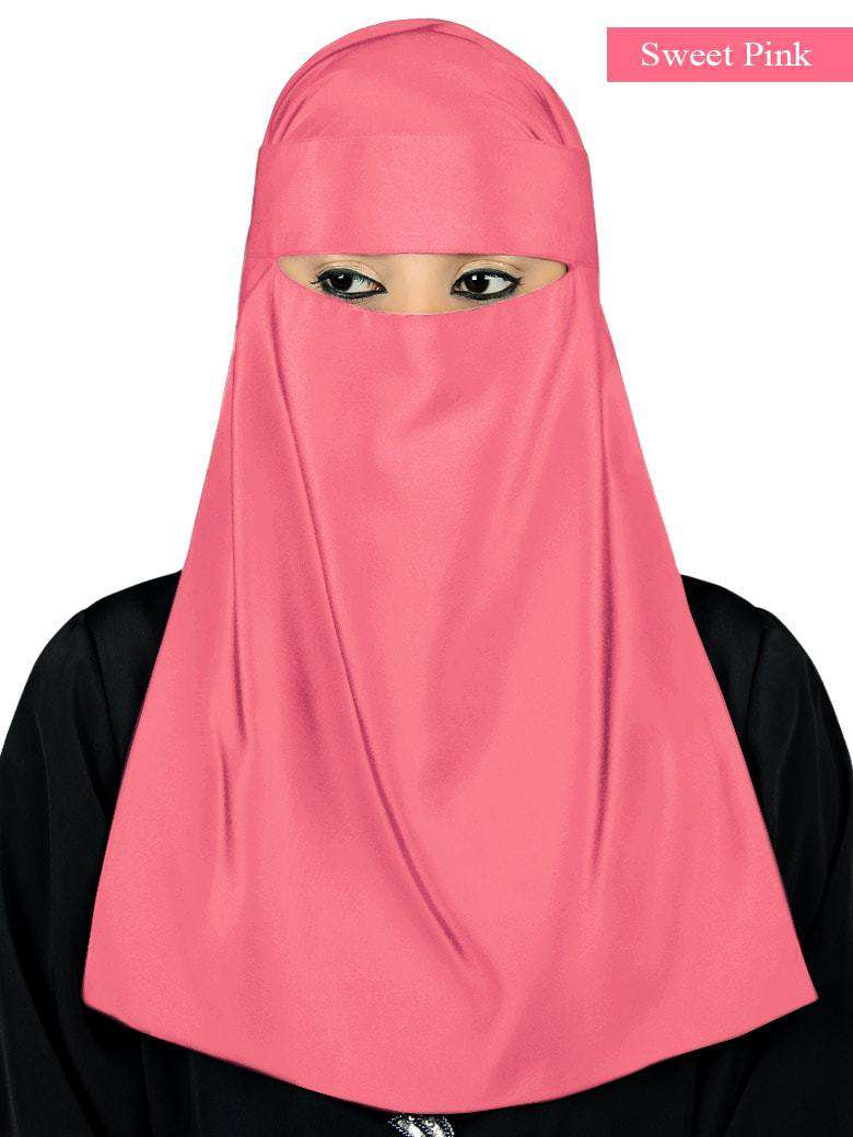 Lamah Niqab with Square Hijab and Headband Set - Perfect for Muslim Women's Prayer, Modest Fashion, and Everyday Wear