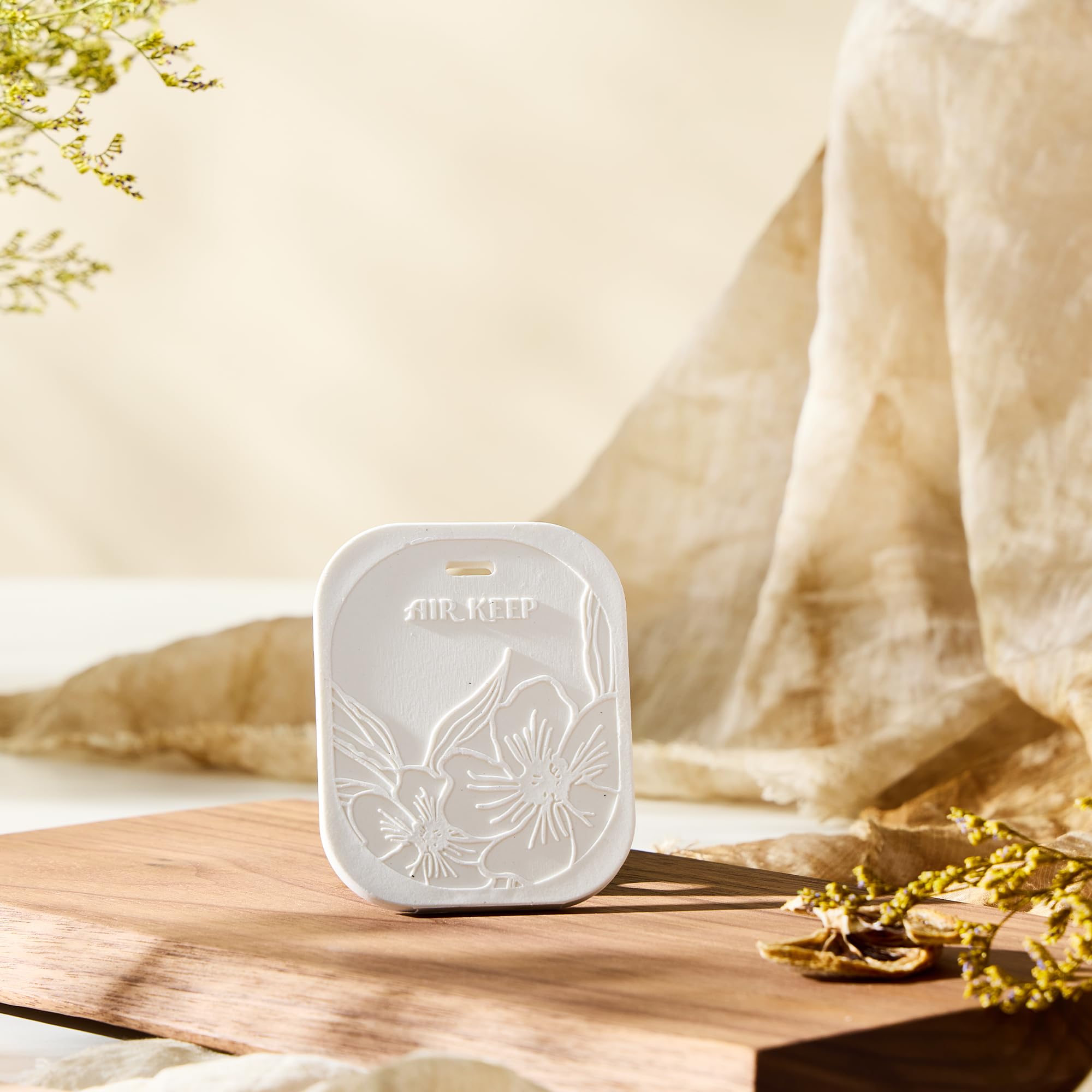 Premium Sandalwood Rose Ceramic Car Air Freshener - Handmade Natural Fragrance for Cars, Drawers & Closets | Long-Lasting Aroma Gift for Men & Women | Perfect for Home, Office and Vehicle Use