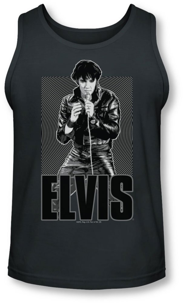Elvis Men's Leather Tank Top - Vintage Style Sleeveless Shirt for Casual Wear & Rockabilly Outfits