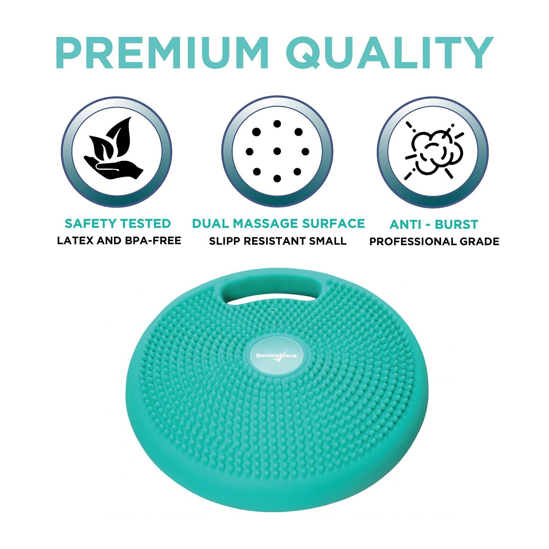 Bouncyband Portable Wiggle Seat Sensory Cushion for Kids - Flexible & Durable Classroom & Home Seating Solution - Energizing Green - Perfect for ADHD, Autism & Active Learning