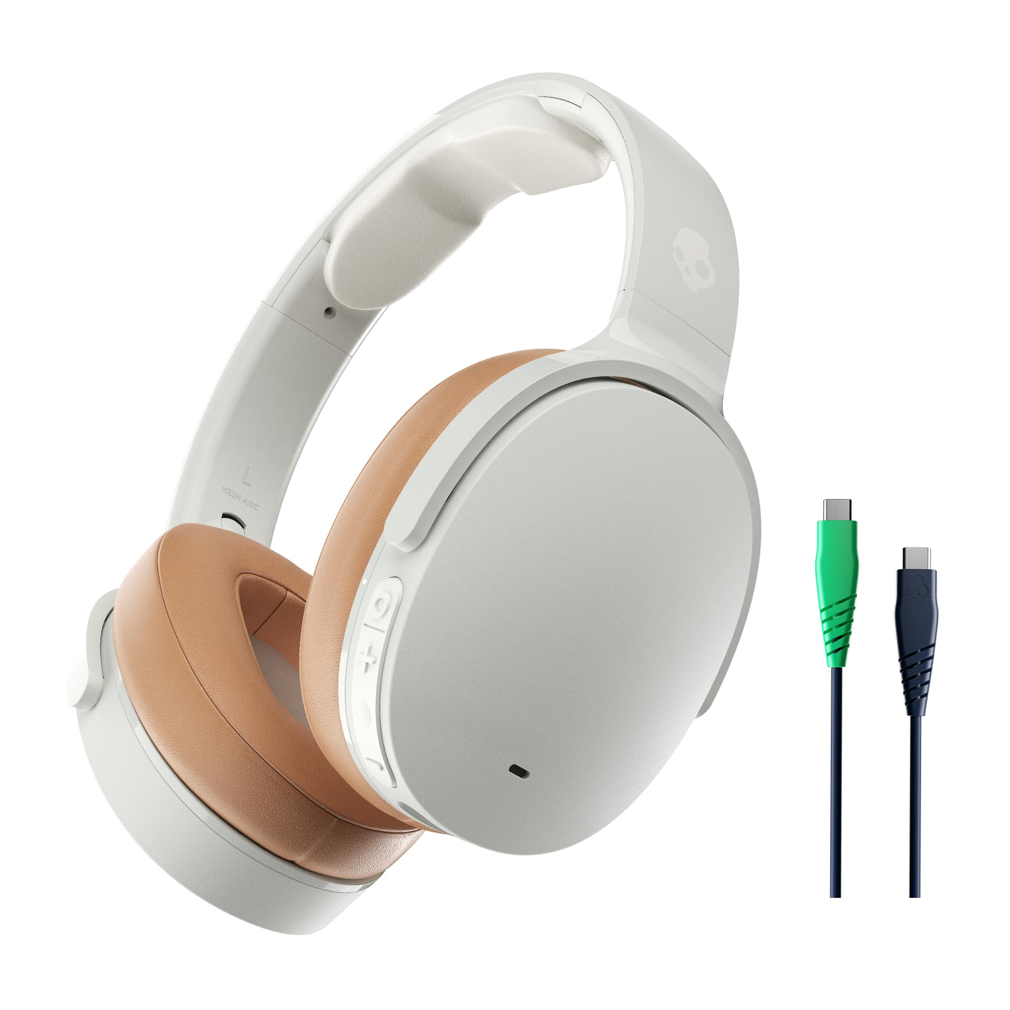 Skullcandy Hesh ANC Wireless Over-Ear Headphones with Active Noise Cancelling, 22-Hour Battery, Built-in Mic - Compatible with iPhone, Android & Bluetooth Devices (Mod White) - Perfect for Travel, Workouts & Office Use