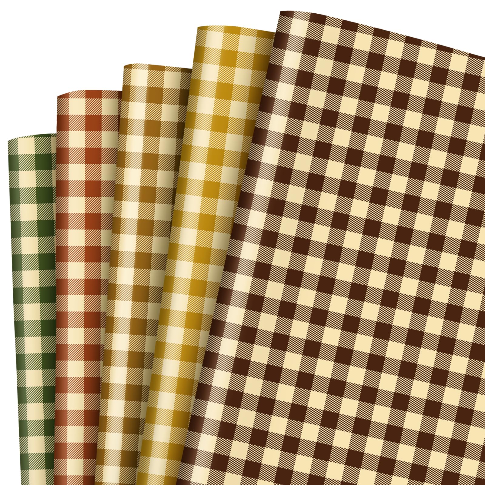 Whaline 10-Sheet Fall Plaid Wrapping Paper Set - 19.7 x 27.6 Inch Autumn Checkered Gift Wrap for DIY Crafts, Holiday Presents & Seasonal Decor (Buffalo Plaid Design) - Perfect for Thanksgiving, Christmas Gifts & Home Decoration