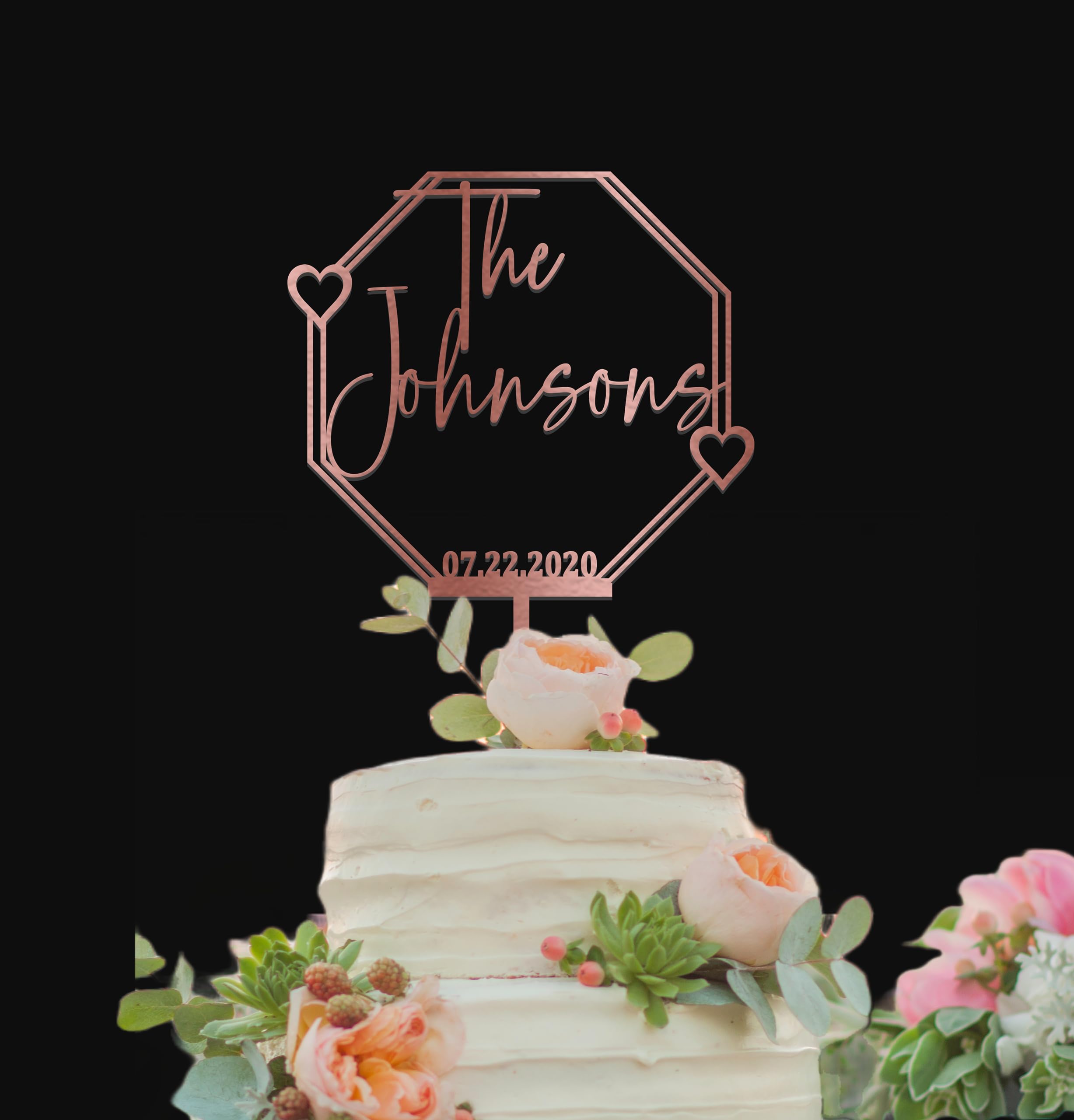 Custom Rustic Wedding Cake Topper - Personalized Mr & Mrs Script Cake Topper for Weddings - Handmade by CreativeLabsCo | Perfect for Rustic, Vintage & DIY Wedding Cakes