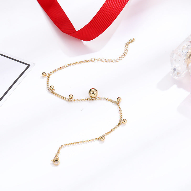 14K Gold Ball Bead Ankle Bracelet for Women - Elegant Foot Jewelry for Parties, Weddings & Beach Outfits