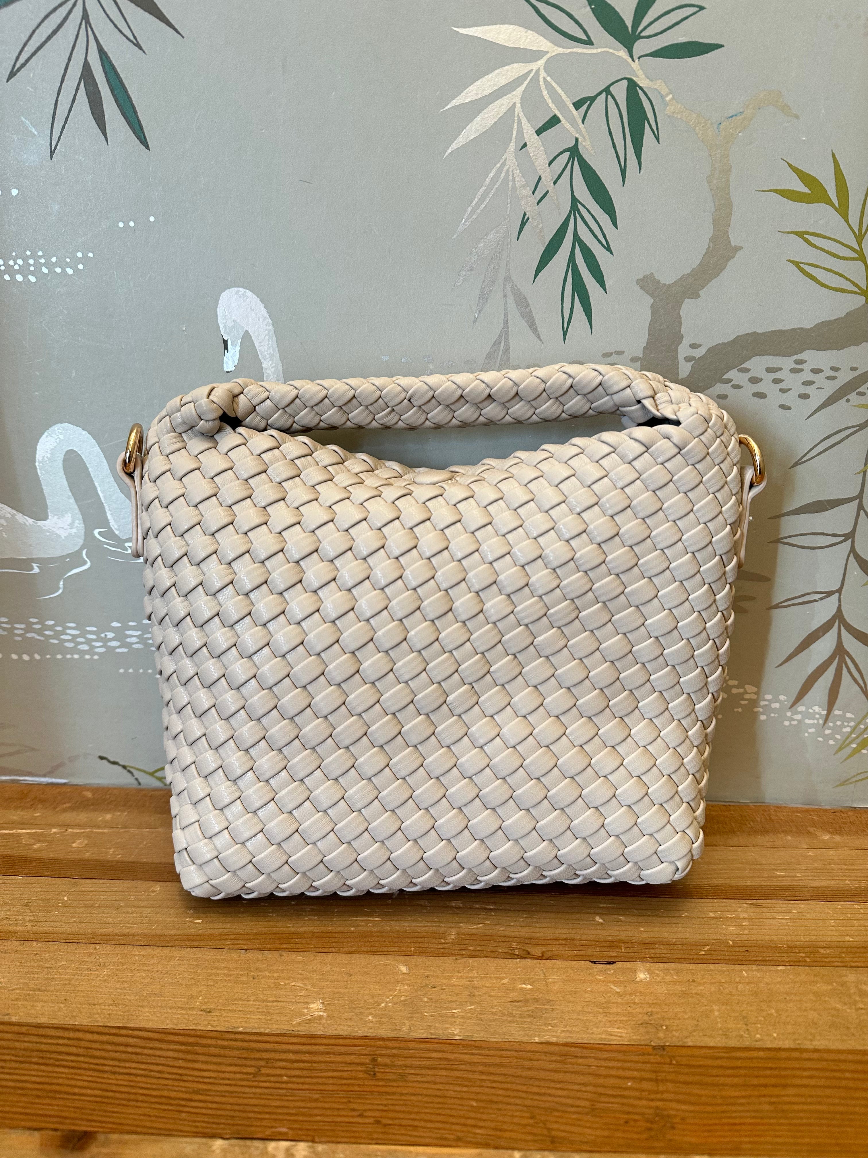 Adrianne Small Woven Handbag for Women - Ivory Crossbody Purse | Perfect for Travel, Shopping & Everyday Use