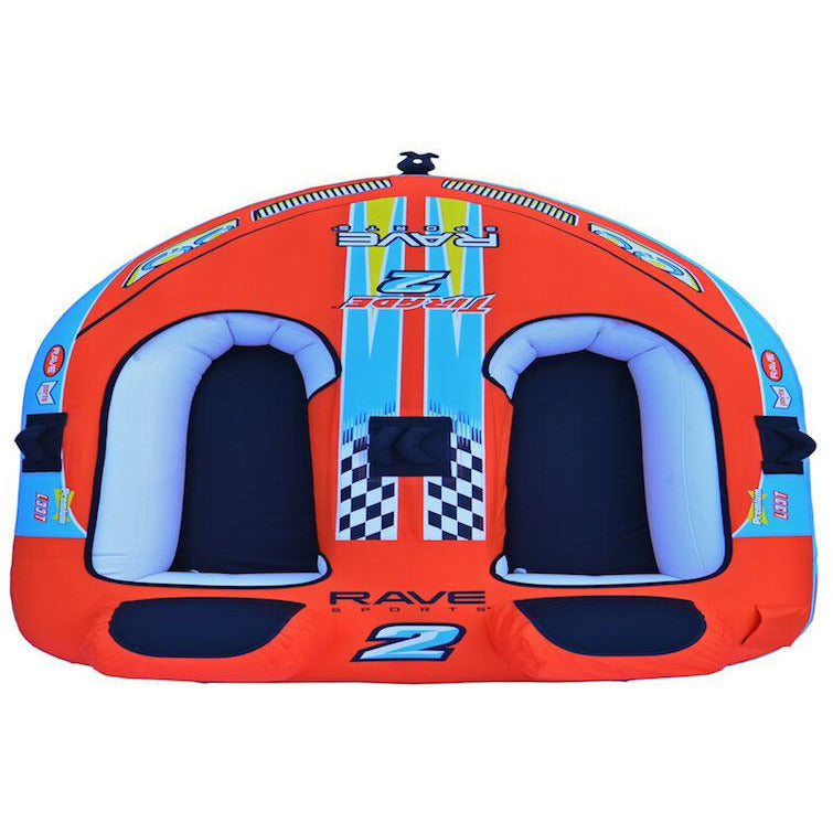Rave Tirade II 2-Person Towable Tube - Heavy Duty Inflatable Water Tube for Boating & Lake Fun - Perfect for Summer Water Sports with Friends & Family