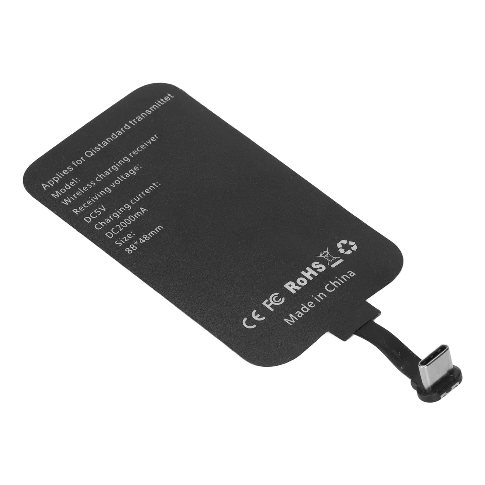 Septpenta Slim Type C Wireless Charging Receiver - 10W Fast Charging, Foldable Design, Multi-Protection Safety, Magnetic Charging Cable Included - Perfect for Smartphones, Tablets & Type C Devices (Home/Office/Car Use)
