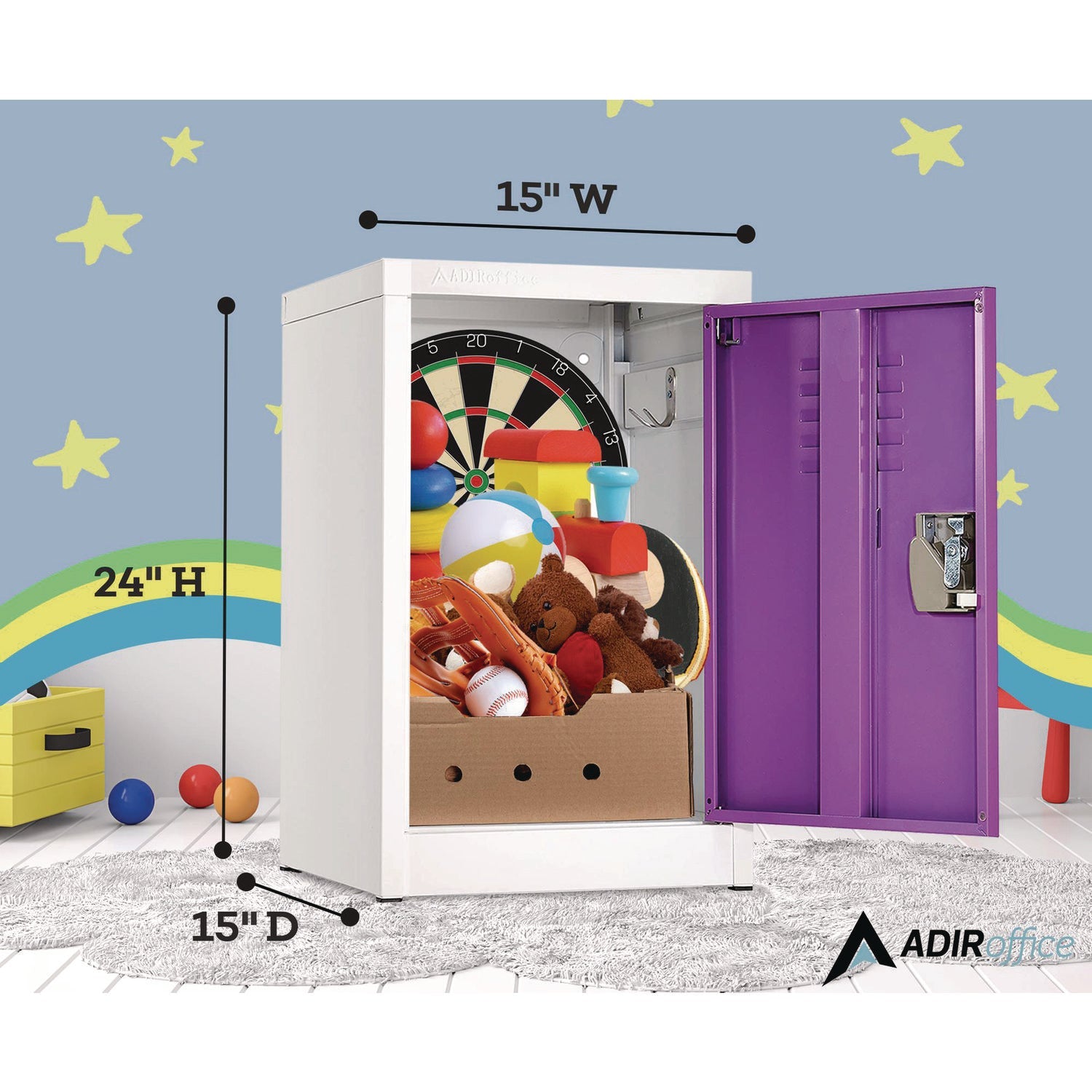 AdirOffice Steel Storage Locker - 1 Compartment, 15