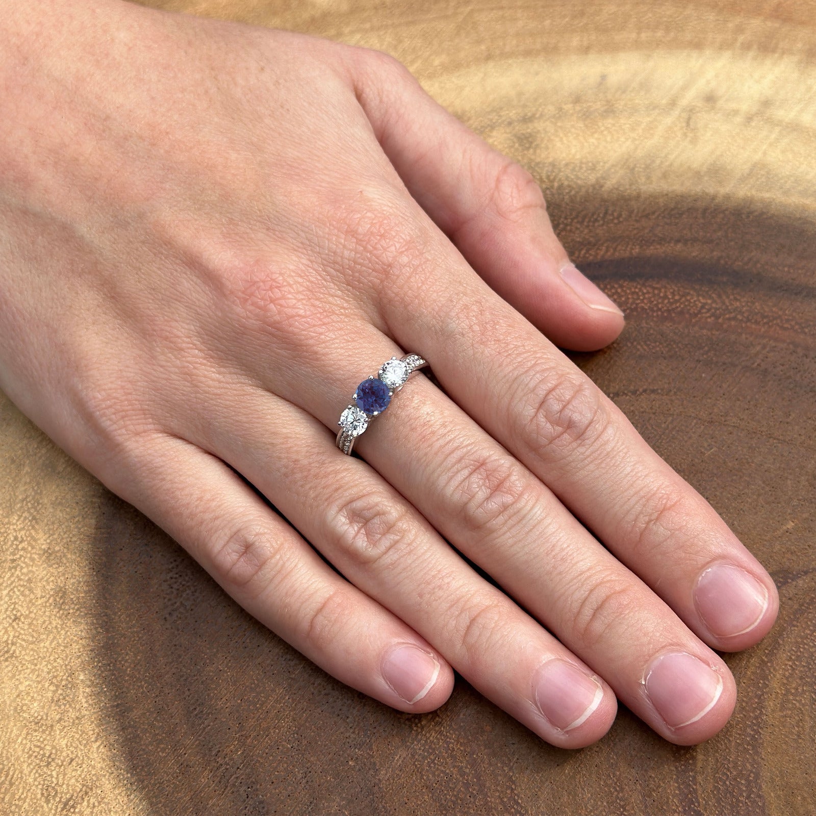14K Yellow Gold Three Stone Round Lab Alexandrite Vintage Style Ring for Women - Elegant Birthstone Jewelry Gift for Anniversary, Engagement & Special Occasions