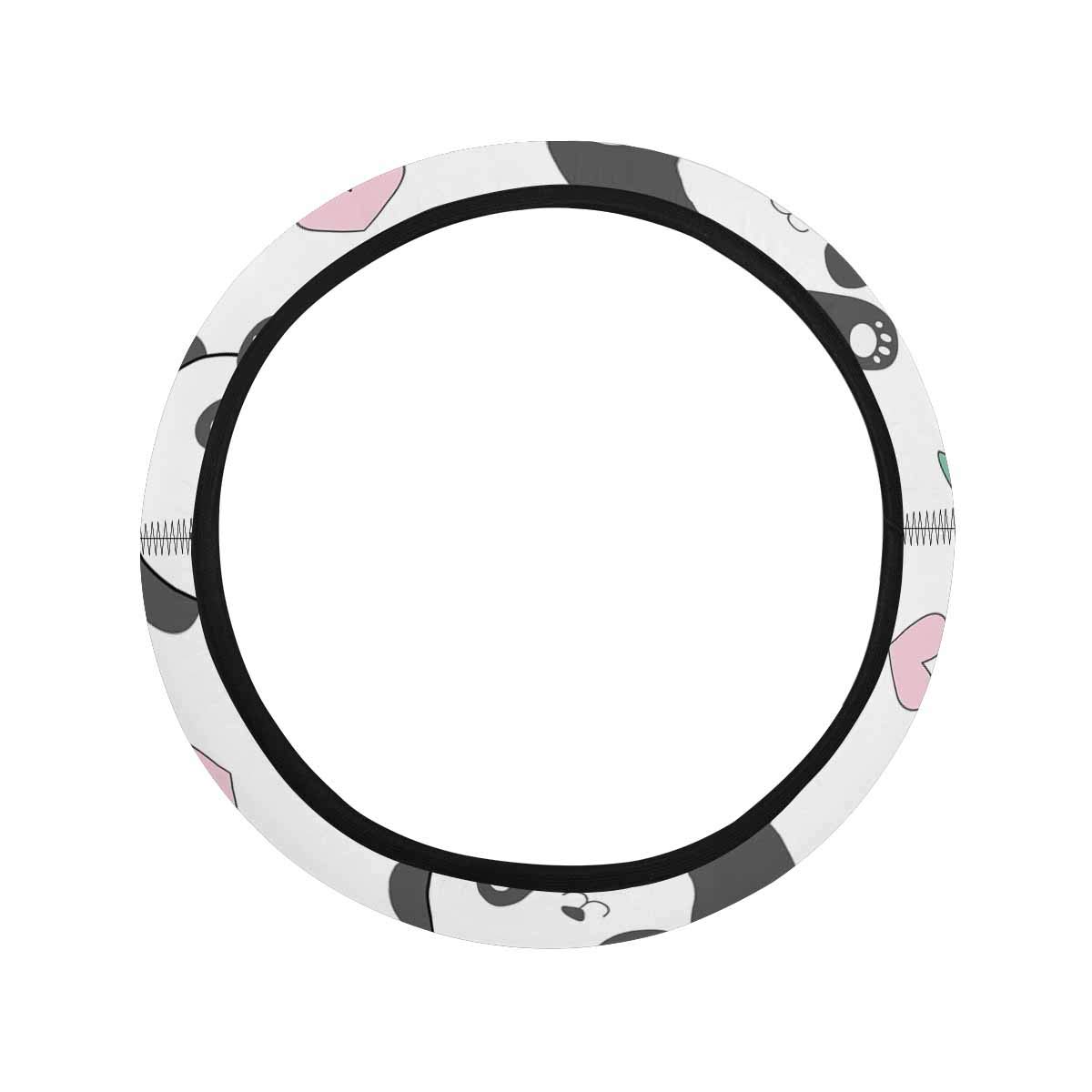 Cute Panda Pattern Neoprene Steering Wheel Cover - Universal Fit for Cars, Comfortable & Non-Slip Car Accessories | Perfect for Daily Commute, Road Trips & Gift Giving