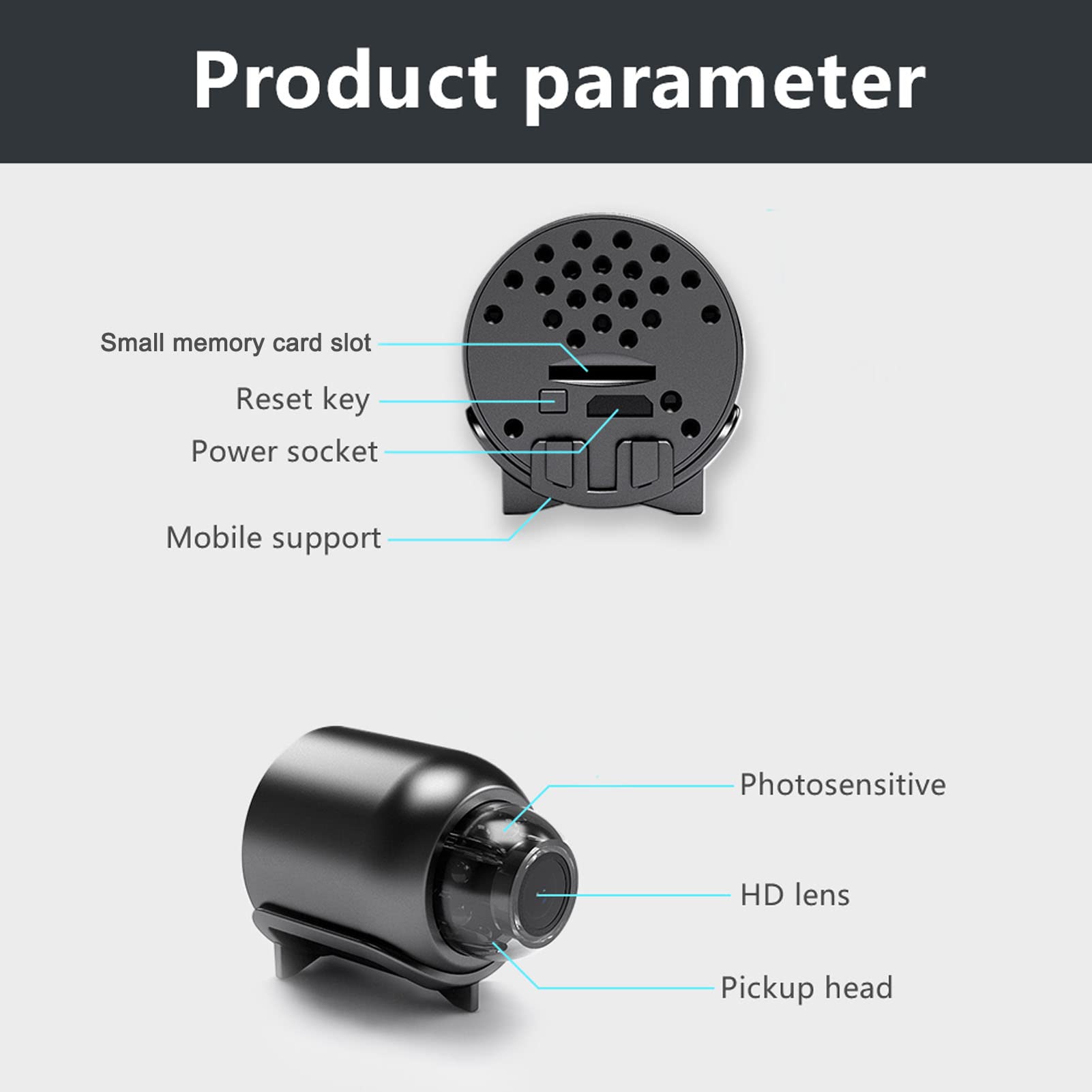 1080P HD Mini Spy Camera with Night Vision - 90° Wide Angle, Motion Detection, 20-Day Loop Recording, Mobile Alerts - Ideal for Home Security, Baby Monitoring & Office Surveillance