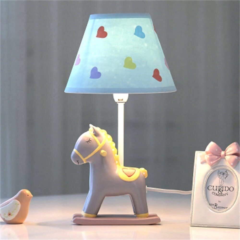 YeSBTx Cartoon Pony Table Lamp - Adjustable Reading Light for Kids Bedroom, Warm White LED Night Light for Nursery, Study Desk & Bedside Decor - Perfect Gift for Boys & Girls