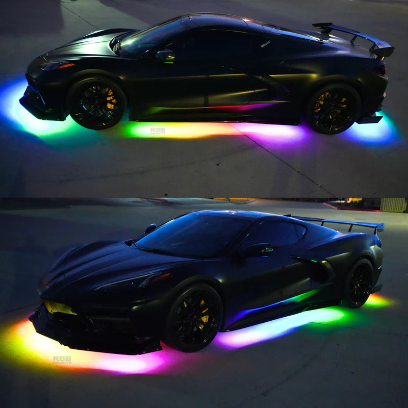 LED Underglow Lighting Kit 3.0 - 6 Piece Custom Car Neon Lights with Flexible Strips | Perfect for Car Customization, Underbody Glow & Night Driving