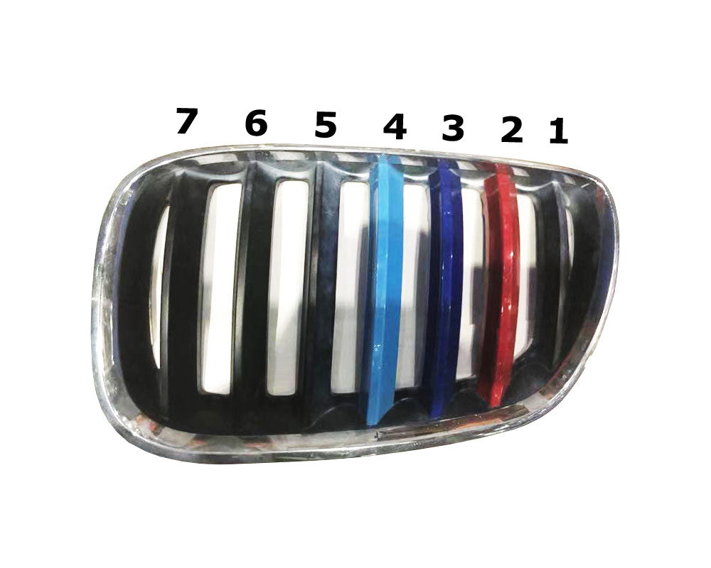 BMW E53 X5 (2004-2006) ///M Style Color Grille Insert Trims with 7 Beam Kidney Grill - Upgrade Your Front Grille for Enhanced Style & Performance