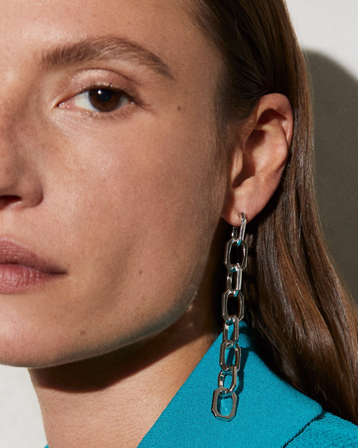 GRID 4 Endless Signature Chain Silver Earrings for Women - Sterling Silver Dainty Drop Earrings - Perfect for Date Night, Wedding & Everyday Wear