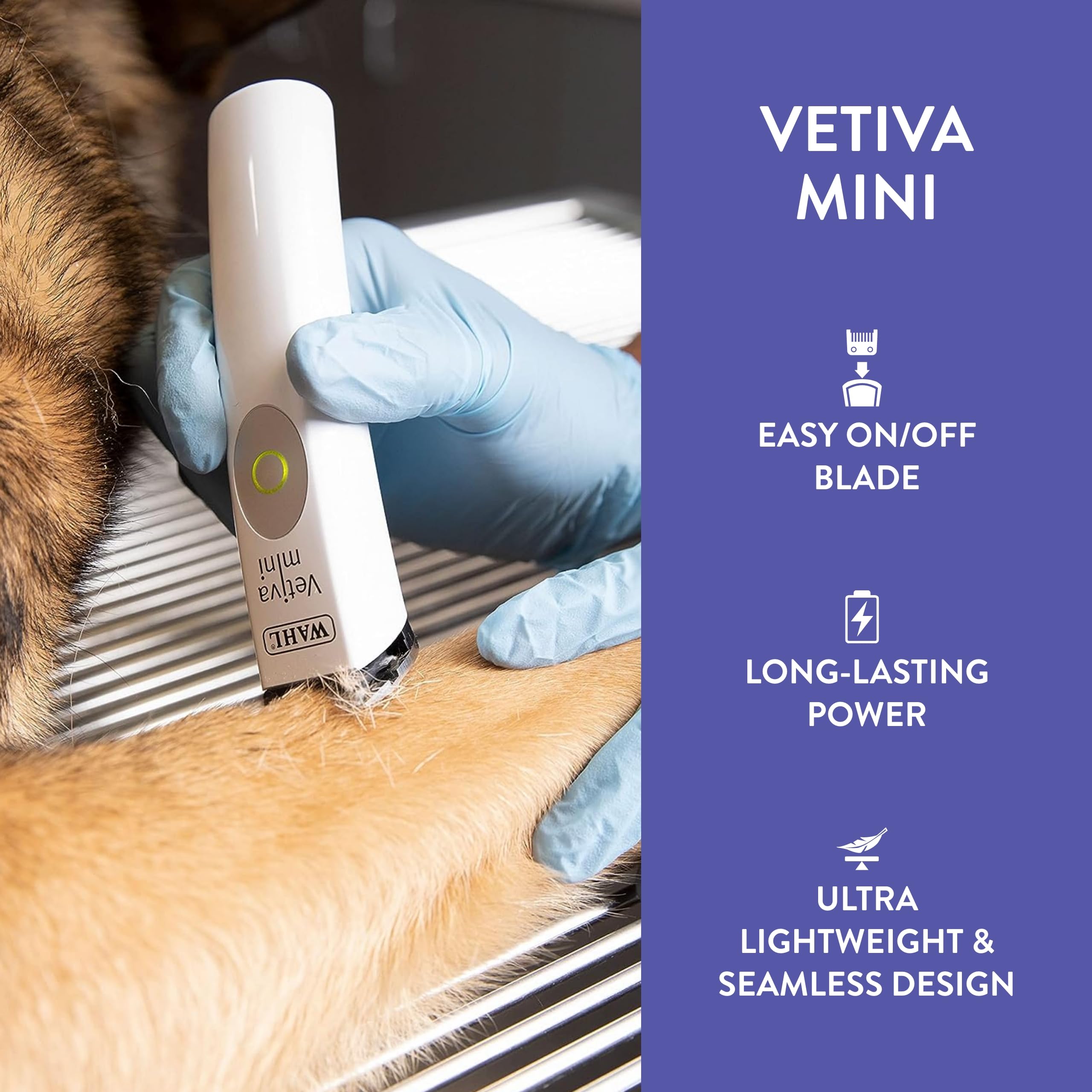 WAHL Professional Cordless Pet Trimmer for Dogs & Cats - Mini Veterinary Grooming Clipper (#88420) - Safe & Quiet for Small Pets - Perfect for Home Grooming, Trimming & Styling - White
