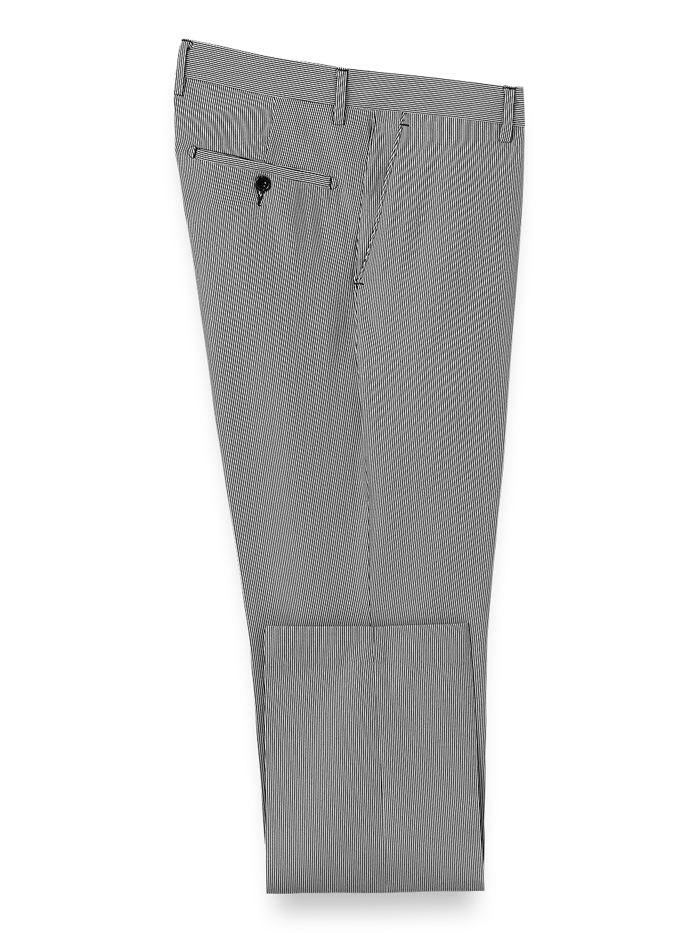 Premium Men's Pinstripe Flat Front Dress Pants - Classic Black Stripe for Business & Formal Occasions