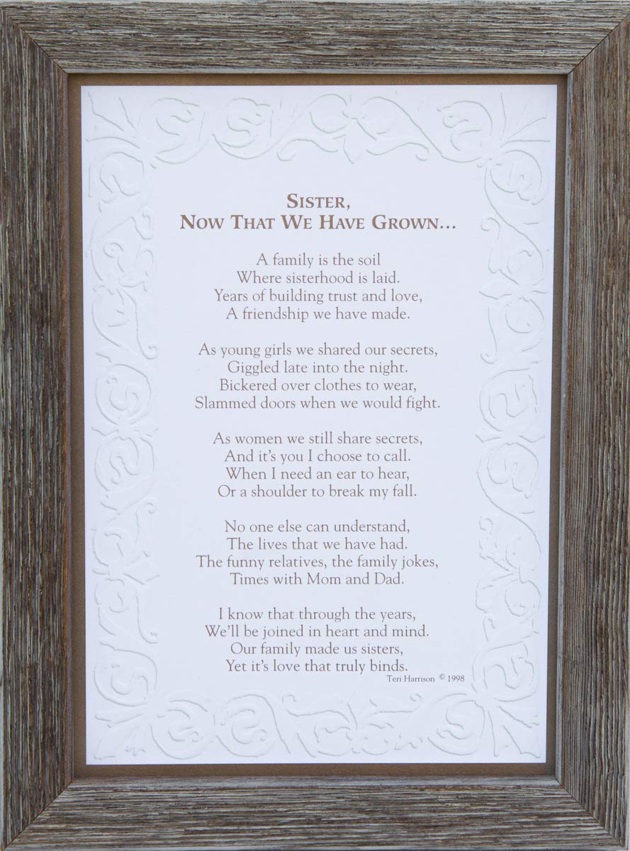 Best Sister Birthday Gift Ideas - Thoughtful Now That We've Grown Keepsake - Perfect Mom Gifts for Mother's Day - Great for Family Celebrations & Special Occasions