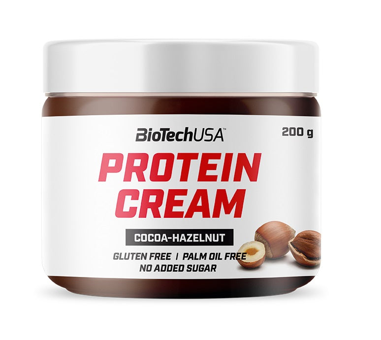 BioTechUSA Protein Cream, Cocoa Hazelnut Flavor - 200g High Protein Spread for Fitness, Muscle Recovery & Healthy Snacking - Perfect for Toast, Smoothies & Post-Workout Nutrition