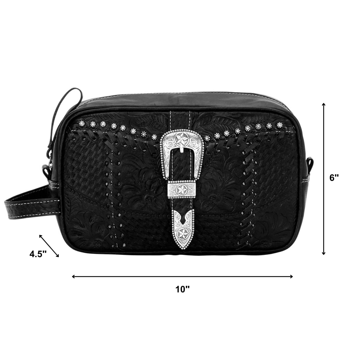 Vintage Leather Shaving Kit & Toiletry Travel Bag for Men - American West Style Grooming Set - Perfect for Camping, Business Trips and Romantic Getaways