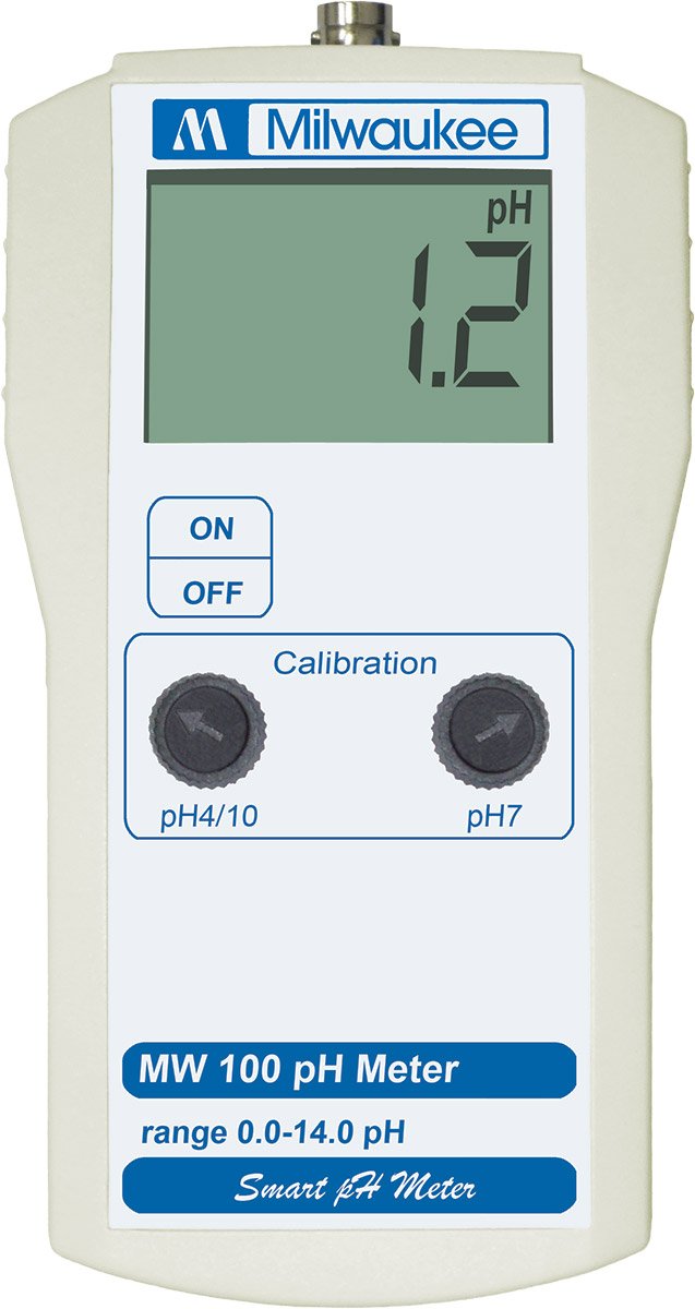 Milwaukee MW100 pH Meter - Digital Water Tester with 2-Point Manual Calibration for Aquariums, Pools & Hydroponics | Accurate pH Measurement for Home, Lab & Industrial Use