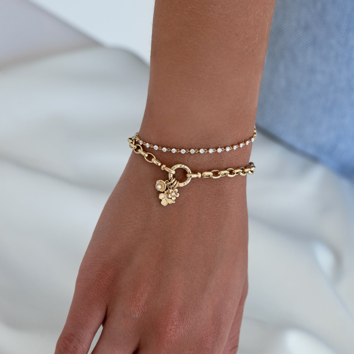 Petite Aria Bracelet - Dainty Gold Plated Charm Bracelet for Women - Perfect for Everyday Wear, Gifts & Special Occasions