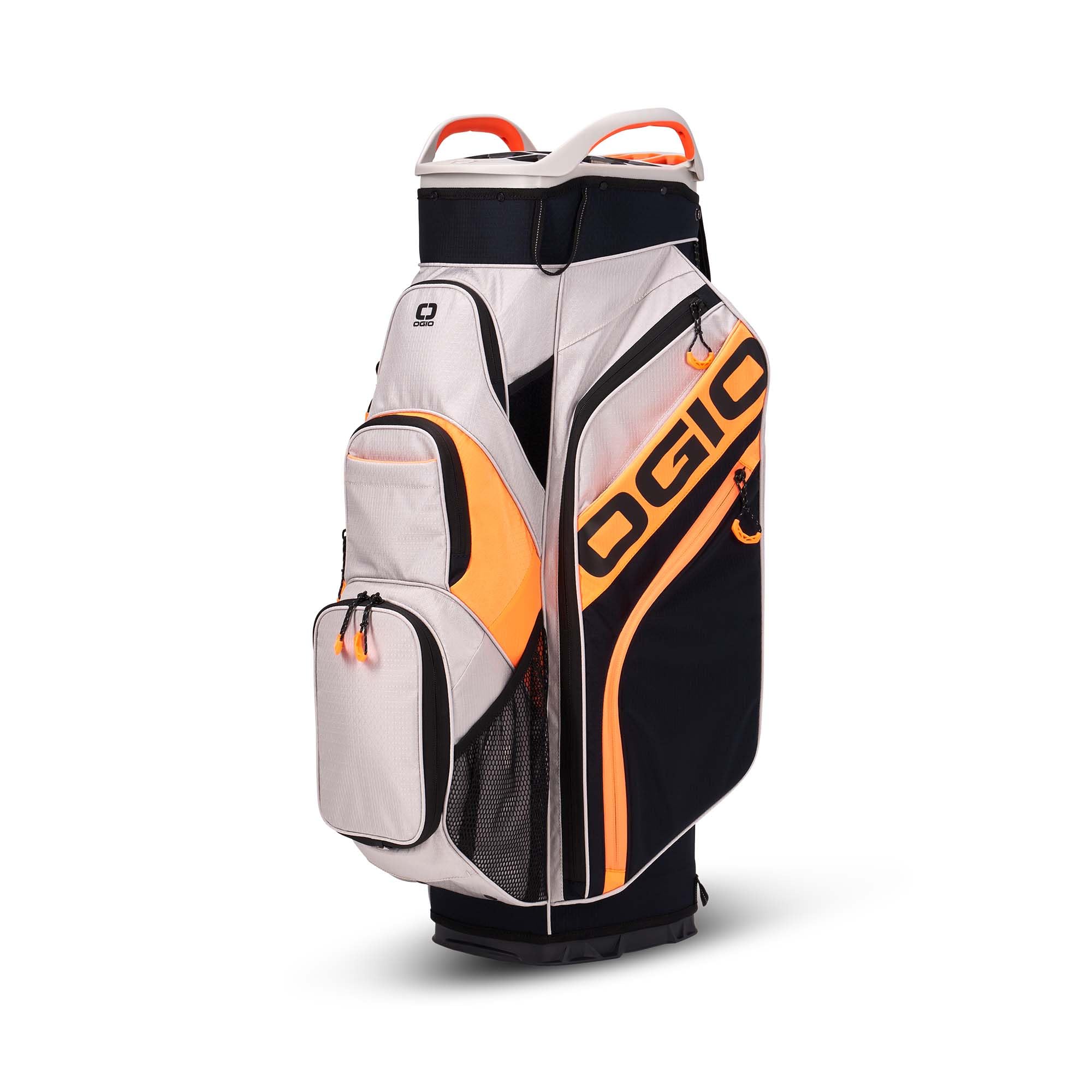 OGIO Golf WOODE Cart Bag 2024 - Lightweight Durable Golf Stand Bag with 14-Way Divider, Cooler Pocket & Rain Hood - Perfect for Golf Carts & Push Carts (Gray)