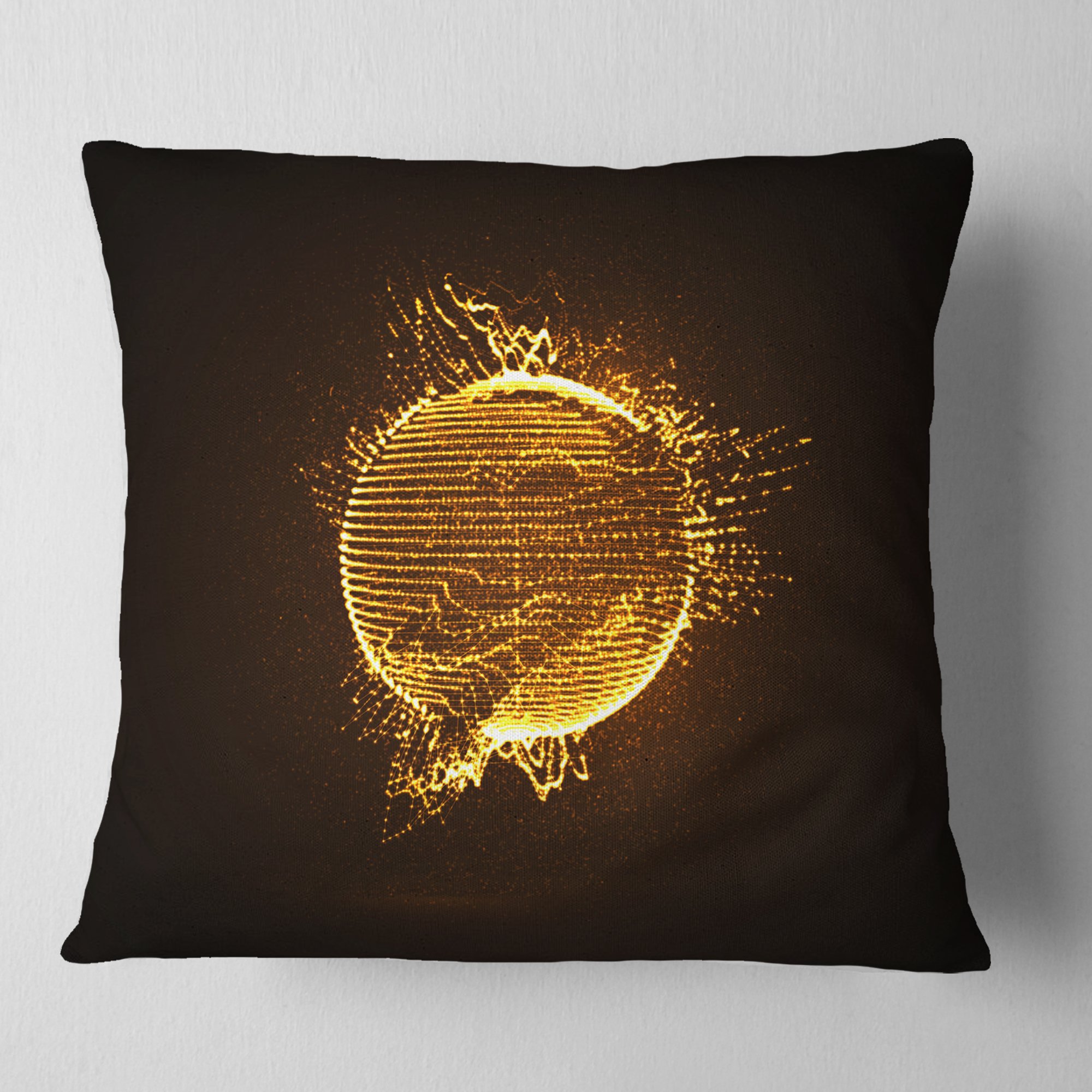 DesignQ CU8329 Decorative Throw Pillow Cushion - 18x18 Inches Square Soft Yellow Pillow Cover for Sofa, Bed, Living Room - Perfect for Home Decor, Accent Pillow & Cozy Comfort