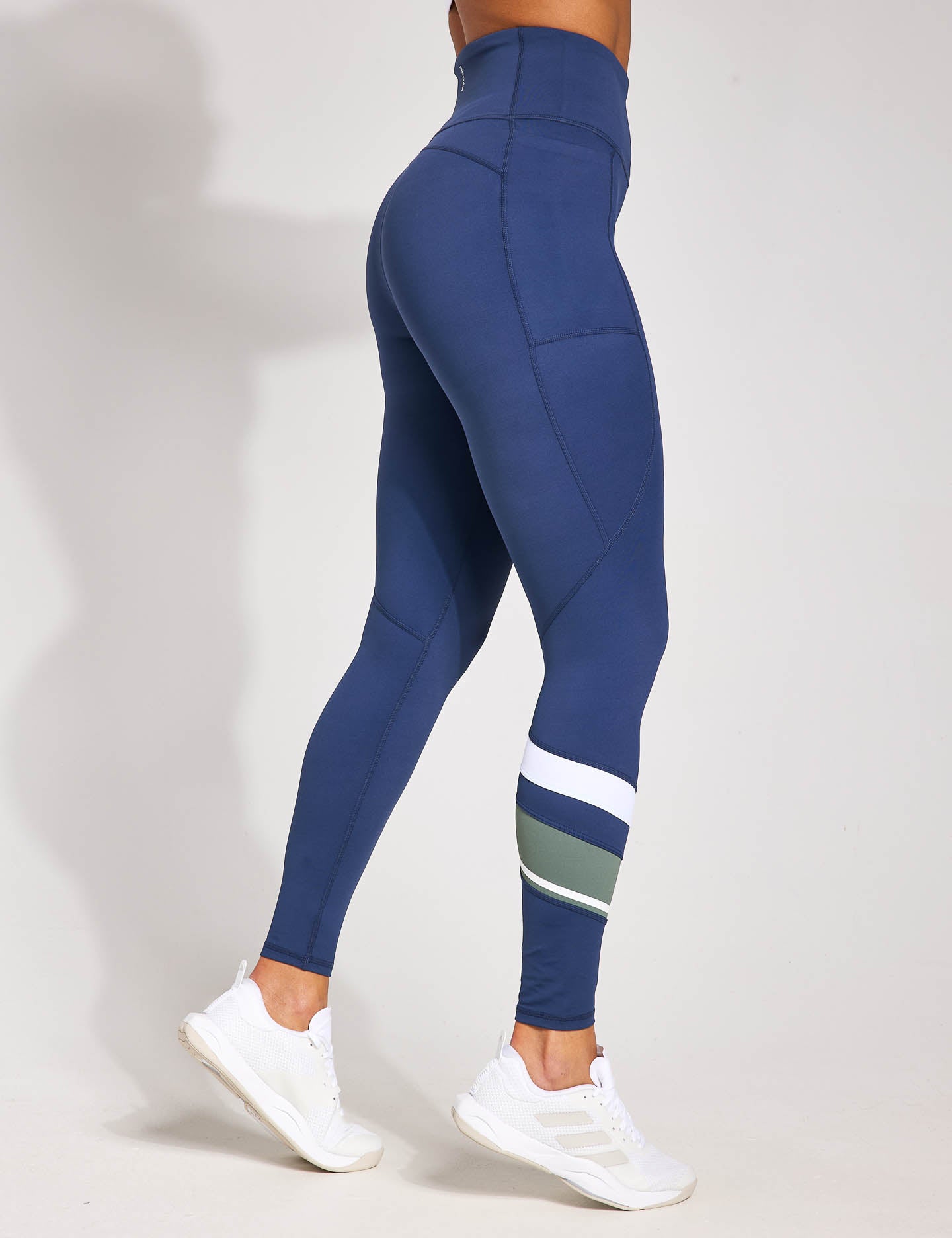 Limitless Legging - High Waist Yoga Pants for Women in Navy, Green & White | Perfect for Workouts, Running & Lounge Wear