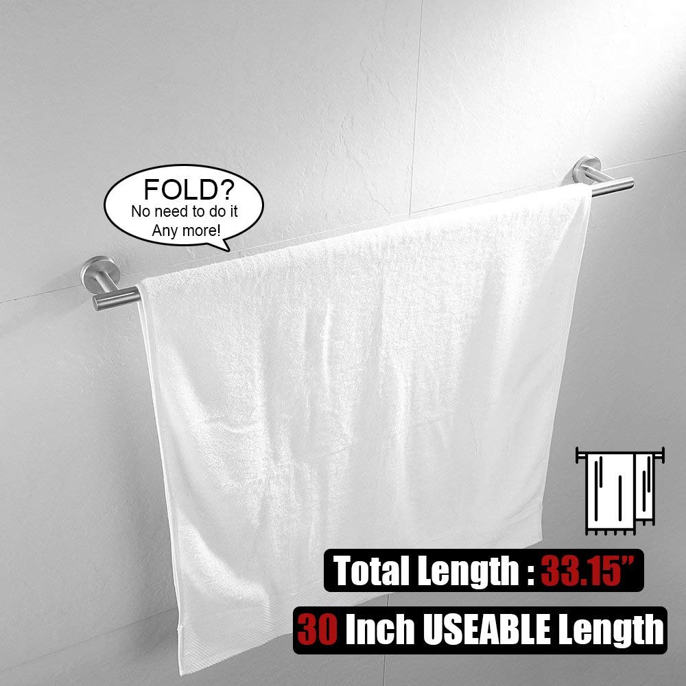 Stainless Steel Towel Ring Holder - 7 Inch Brushed Nickel Wall Mount Bathroom Accessory (TR160-BN) - Perfect for Modern Bathrooms & Powder Rooms