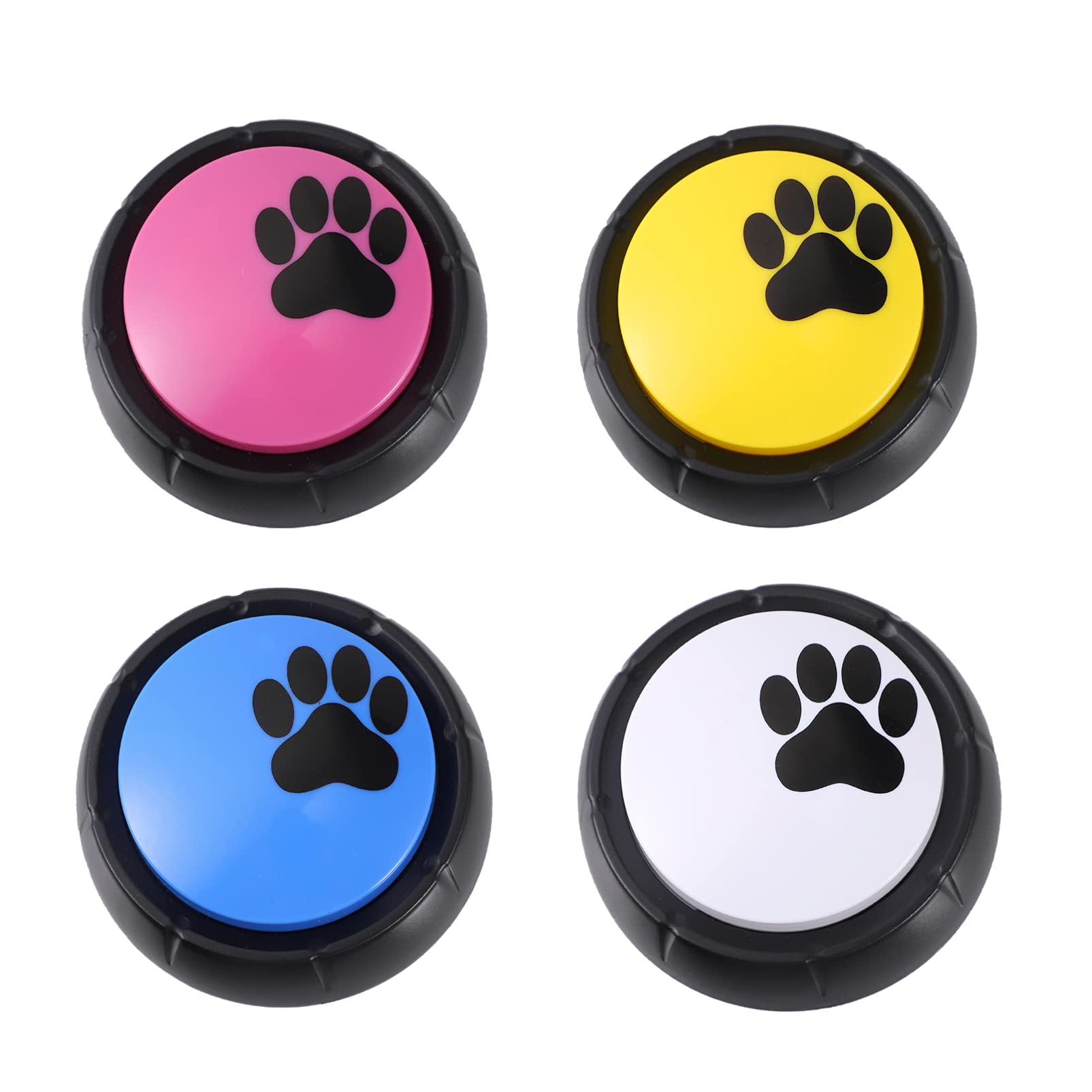 Milisten 4Pcs Pet Communication Buttons - Voice Recording Training Toys for Dogs & Cats, Assorted Colors - Teach Your Pet to Talk, Perfect for Indoor & Outdoor Playtime