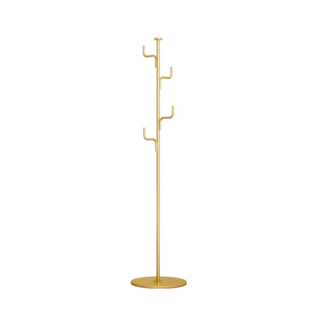 Modern Iron Coat Rack Tree - Gold Entryway Coat Stand with Hooks for Hallway, Bedroom & Mudroom | Space-Saving Hanging Organizer for Jackets, Hats, Scarves & Bags | Durable & Stylish Home Decor