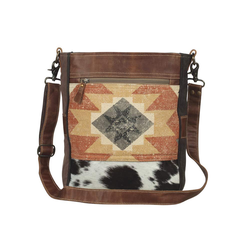 Women's Enchanting Shoulder Bag - Aztec Print Canvas with Fur Trim - Stylish Boho Crossbody Purse for Everyday Use, Travel & Casual Outings