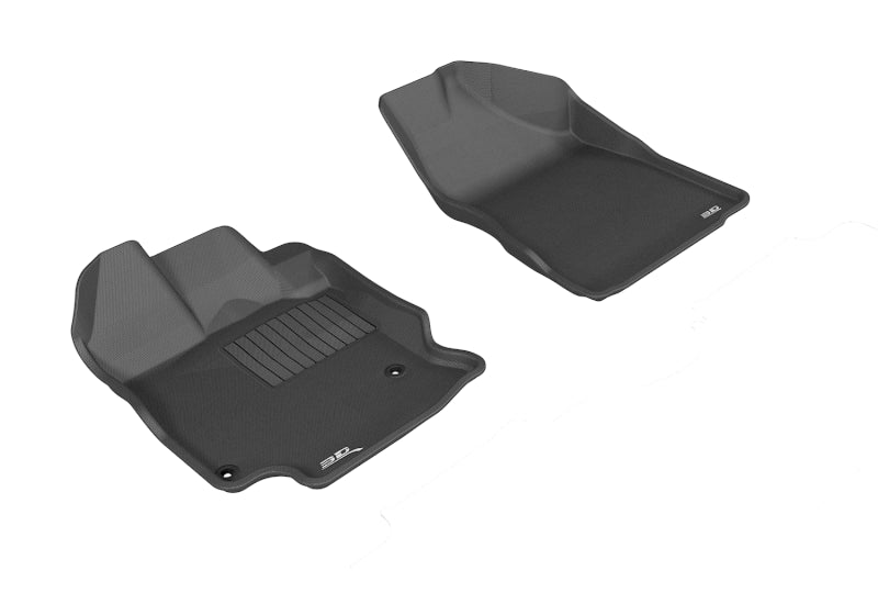 3D MAXpider Custom Fit All-Weather Floor Mats for 2012 Toyota Venza (1st Row) - Kagu Series Black Car Mats | Durable, Non-Slip Protection for Drivers & Passengers | Perfect for Daily Commute, Road Trips & Family Use