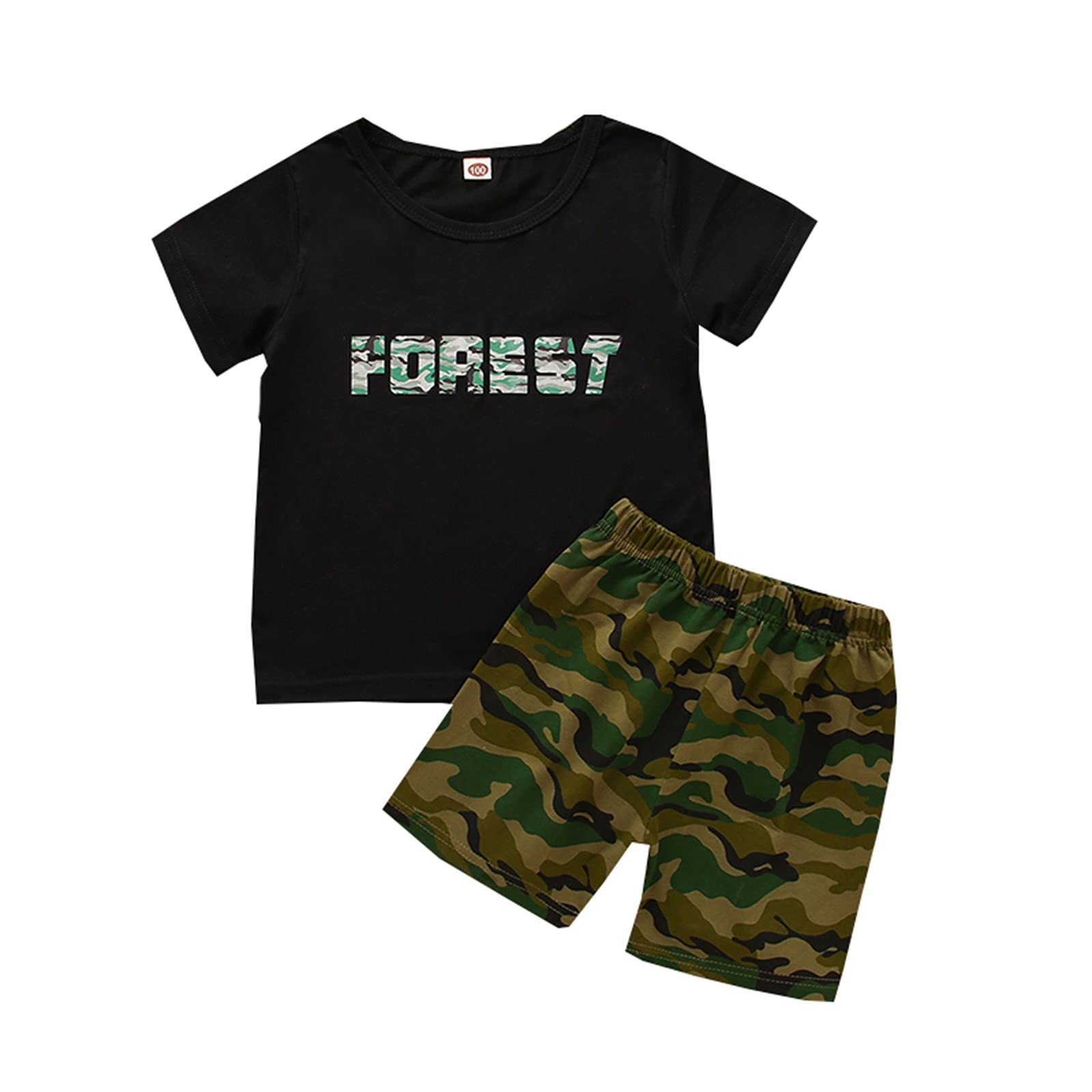 Toddler Baby Boy Summer Outfit - 2Pcs Short Sleeve Top & Drawstring Shorts Set | Soft Cotton Infant Clothes for Playtime, Beach & Outdoor Activities