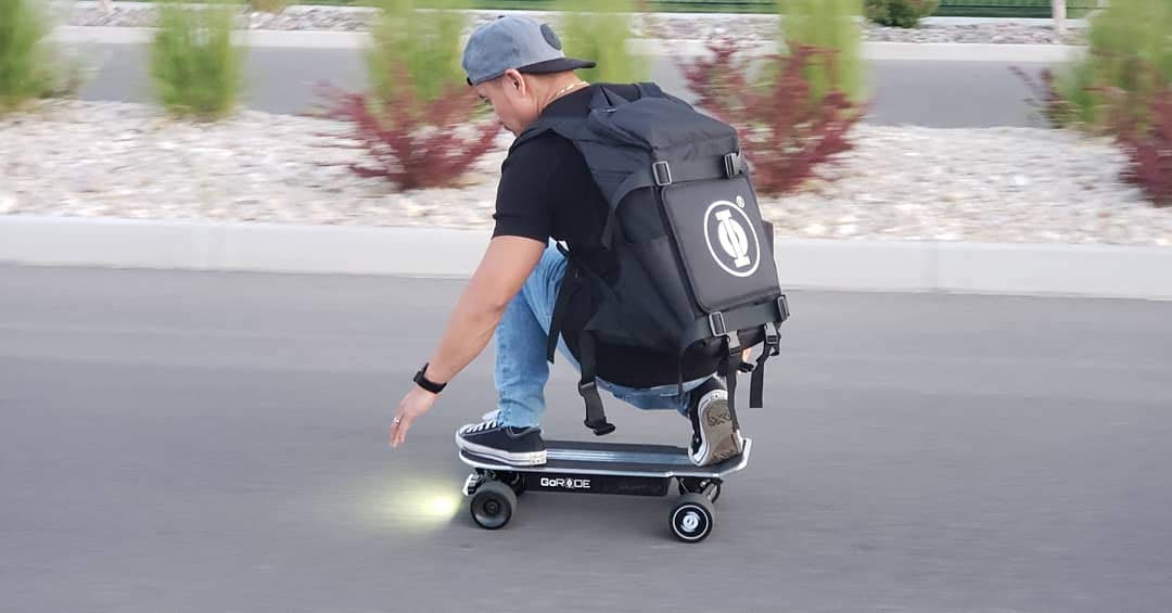 Electric Longboard Skateboard Backpack with Laptop Compartment - Waterproof & Durable E-Board Carrier for Commuting, Campus & Urban Travel