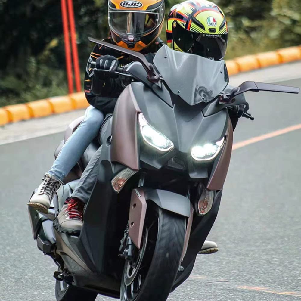 AC Tech Adjustable Rotating Motorcycle Mirrors - Universal Fit for Kawasaki Ninja 400/650 (2018-2022), ZX10R/ZX6R/ZX-636 (2019-2022) - Durable Wind Wing Rearview Mirrors for Enhanced Safety & Visibility on Highway Rides & City Commuting