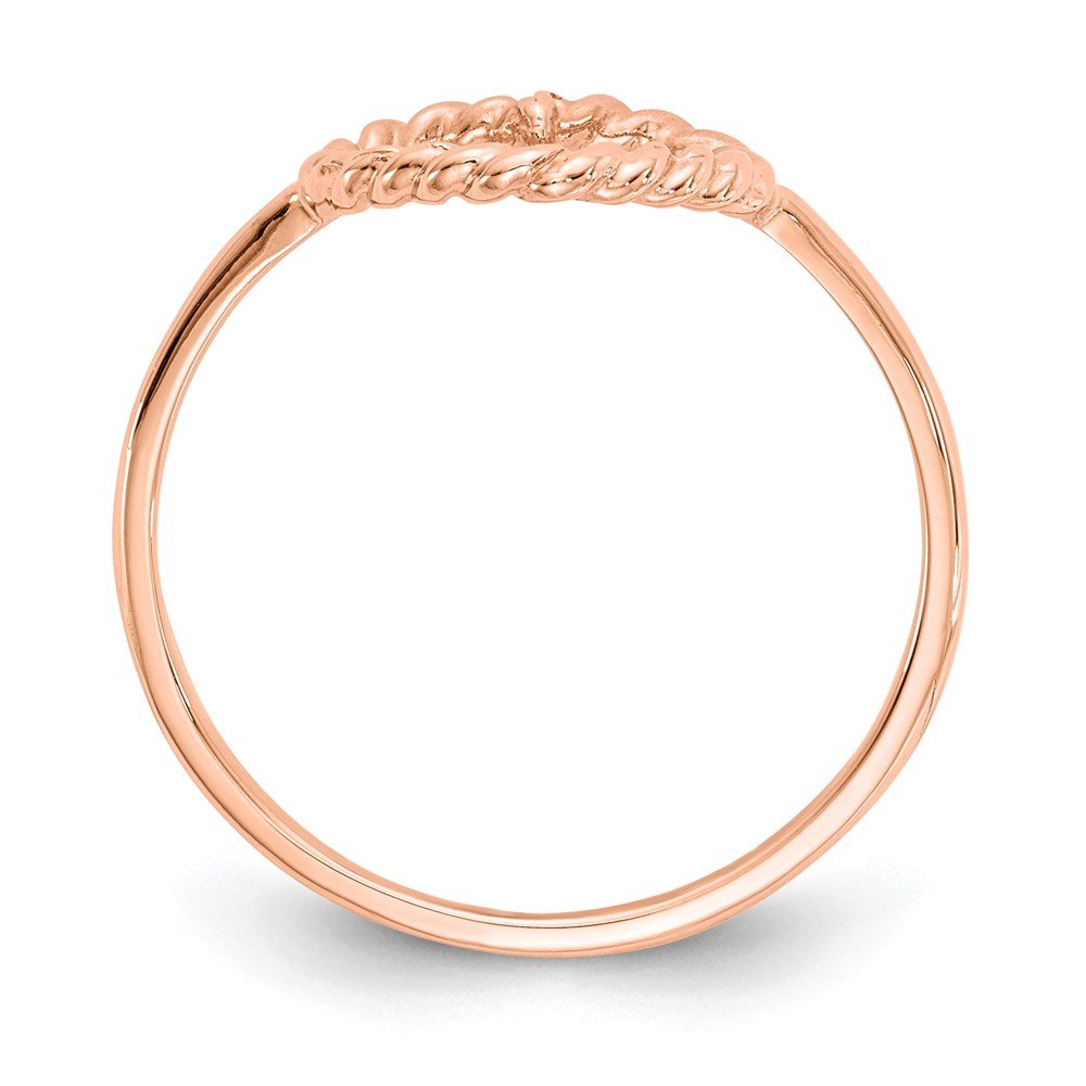 14K Rose Gold Textured Heart Ring Band for Women - Elegant Stackable Jewelry for Valentine's Day, Anniversary & Everyday Wear