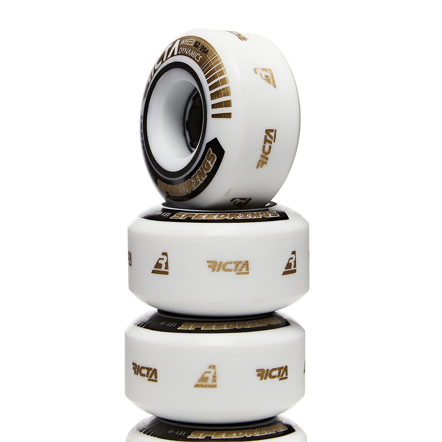 Ricta Speedrings Slim Skateboard Wheels 99a White 52mm - High-Performance Wheels for Street Skating and Smooth Rides