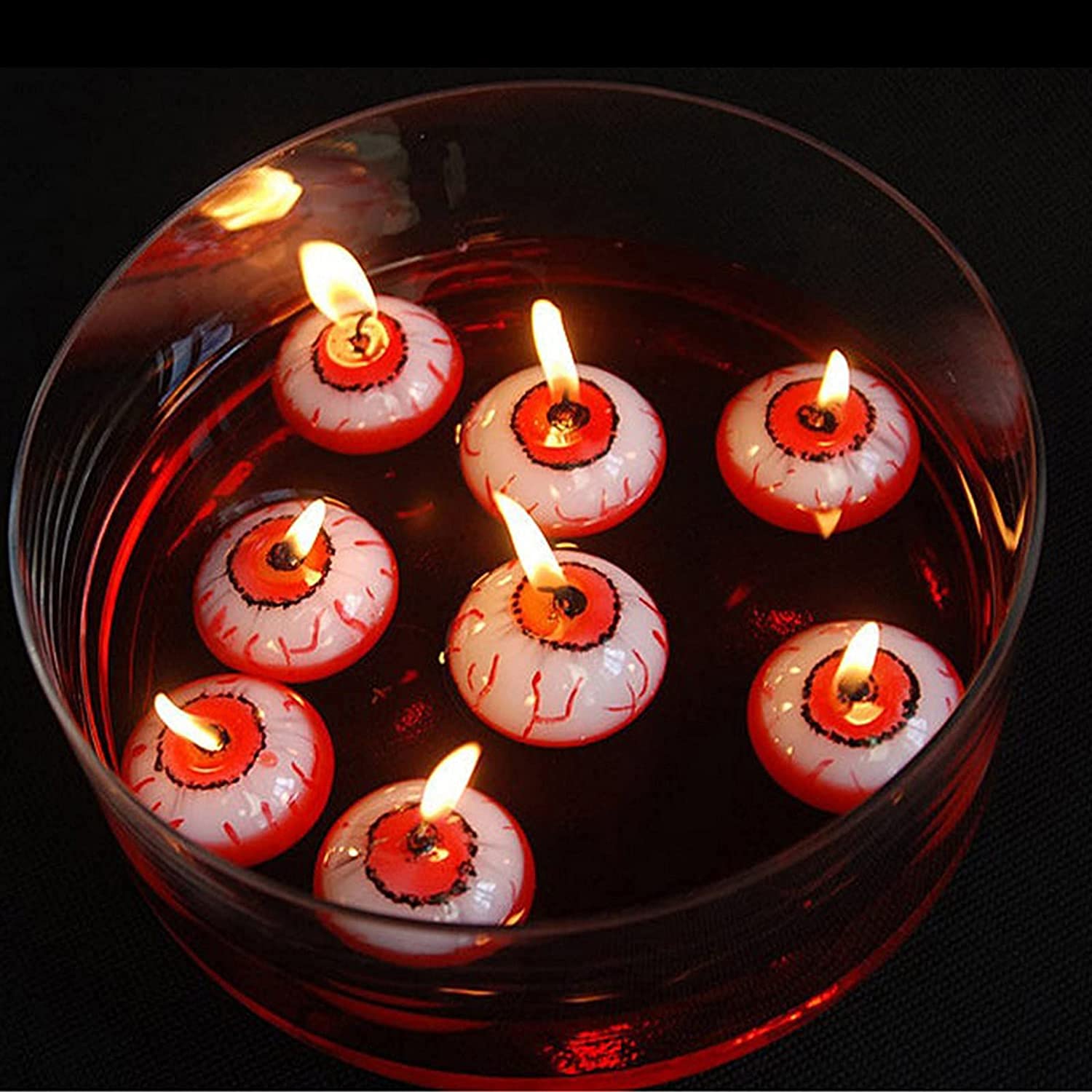 Halloween Eyeball Floating Candles - Scary Party Decor for Water Tables