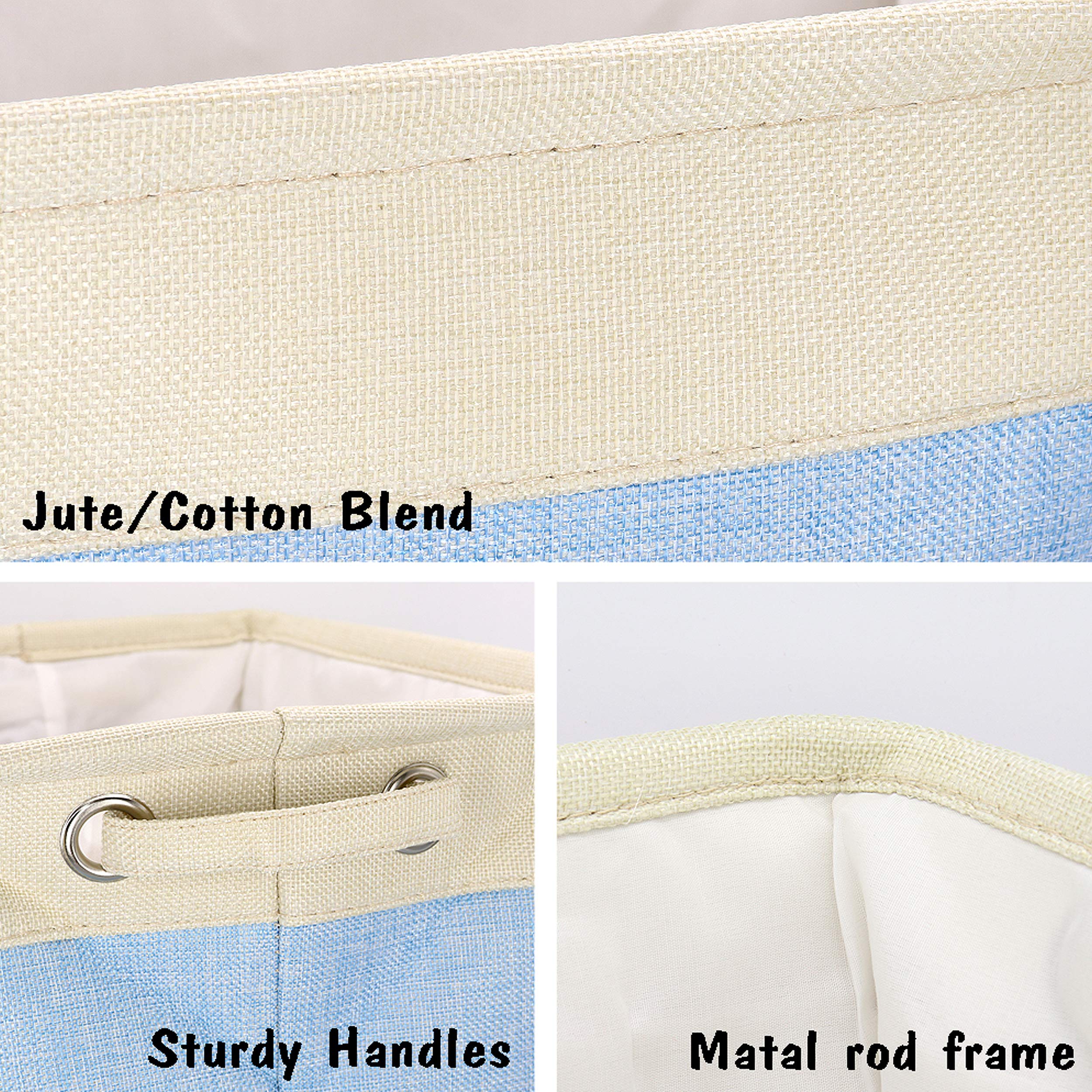 Collapsible Dog Toy Storage Basket with Comfortable Handles - Large Pet Organizer for Toys, Accessories, Leashes & Blankets (Blue, 15x11x9 Inches) - Perfect for Living Room, Bedroom & Pet Play Areas