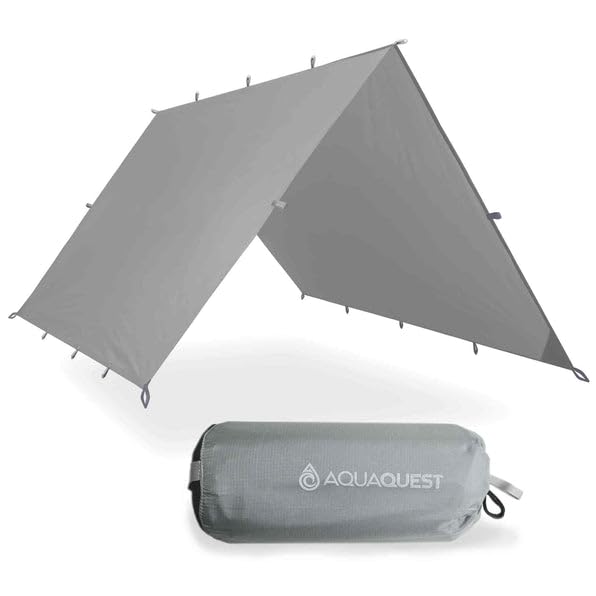 **AquaQuest Safari Camping Tarp - Lightweight & Durable Waterproof Rain Fly for Hiking, Backpacking, Hammock - Perfect for Outdoor Adventures, Emergency Shelter & Rain Protection**