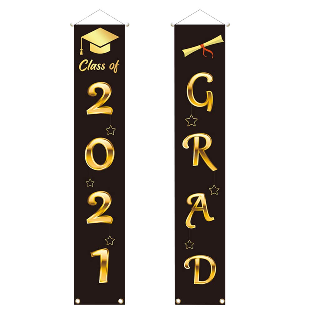 VALICLUD Graduation Door Banner & Couplets Set - 1 Pair Decorative Door Curtains for Graduation Party Decorations | Perfect for Graduation Ceremony Decor, Home Decor & School Celebrations