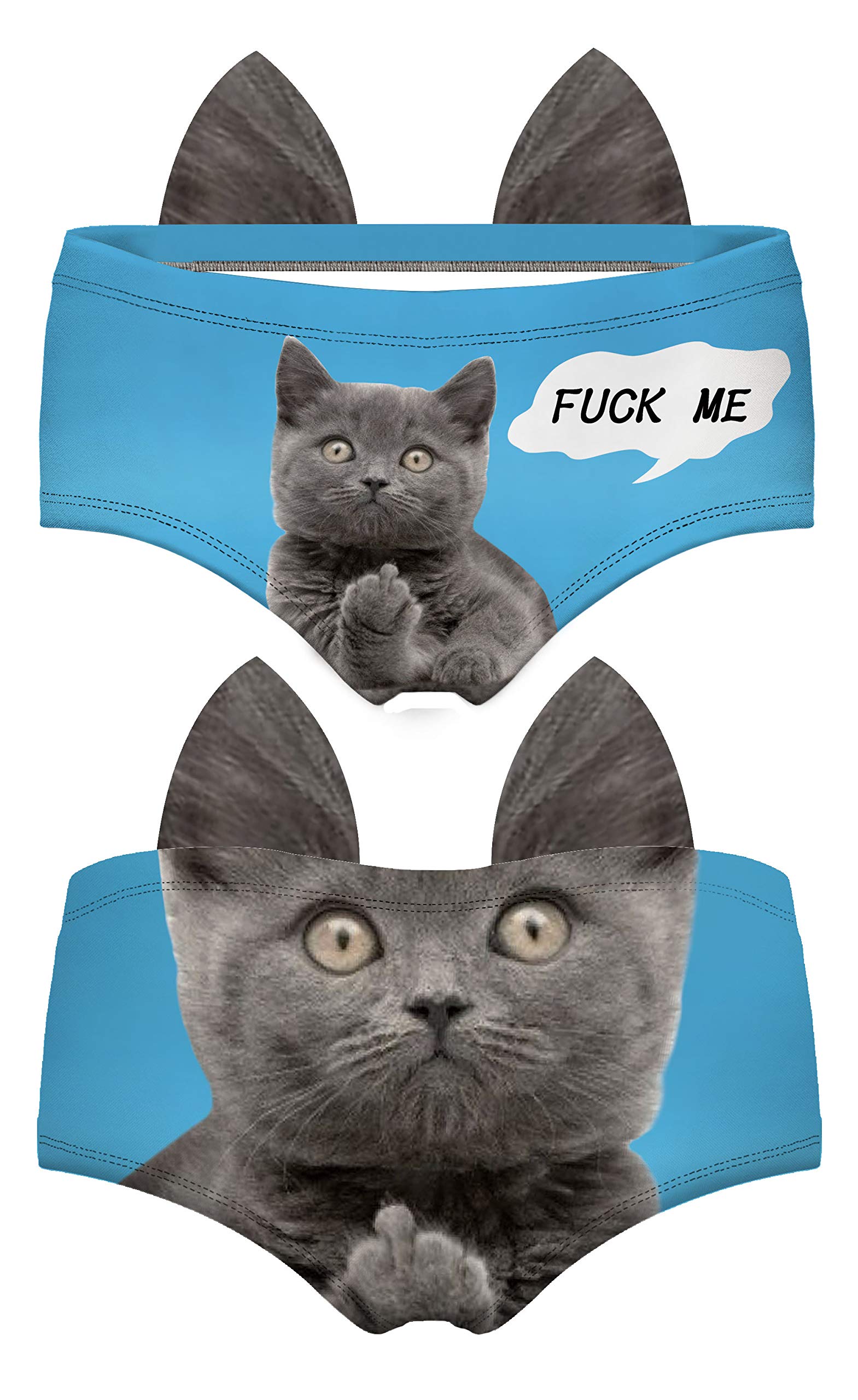 Funny Low-Waisted Cat Ear Underwear for Women - Sexy Lingerie Gift Set (ERDNK021-L) - Perfect for Cosplay, Valentine's Day & Intimate Moments