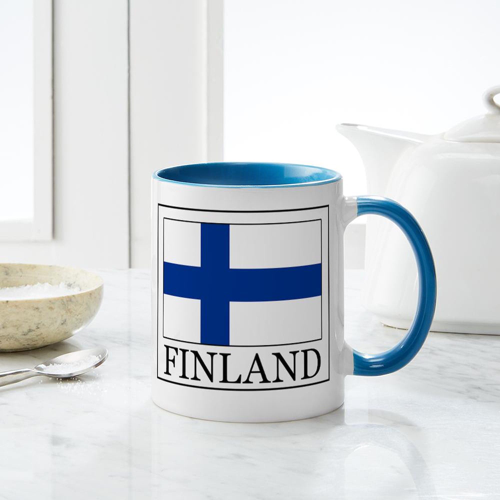 Finland Themed 11 oz (325 ml) Ceramic Coffee Mug - Perfect for Home, Office & Gift Giving - Durable & Dishwasher Safe