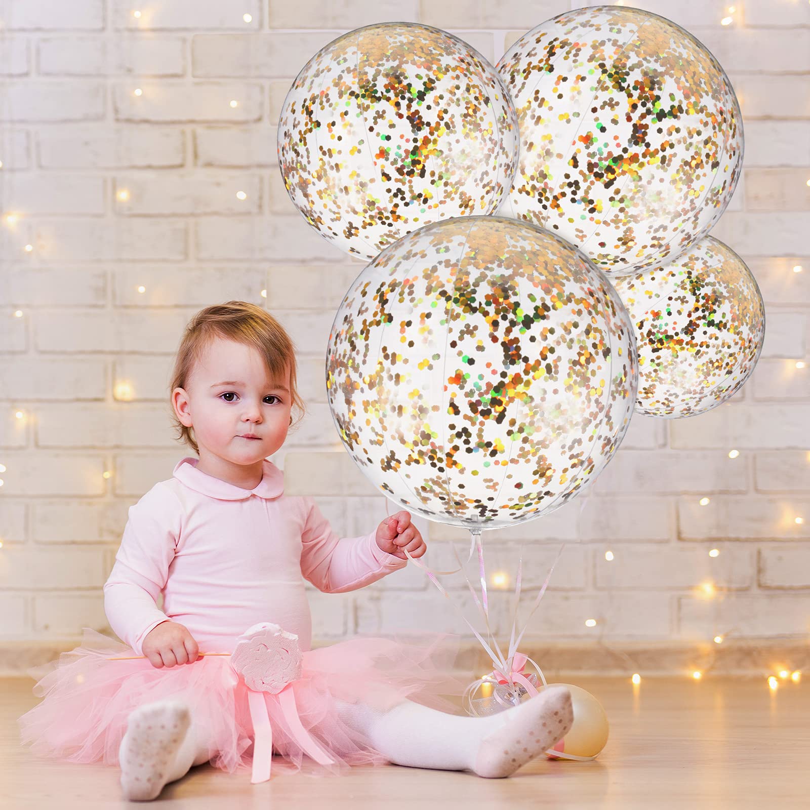 Sumind 40 Pcs Clear Bobo Balloons - Transparent Bubble Balloons for Stuffing (10/18/20/24 Inch) - Perfect for Valentine's Day, Christmas, Wedding & Birthday Party Decorations - Great for Balloon Arches, Centerpieces & Photo Backdrops