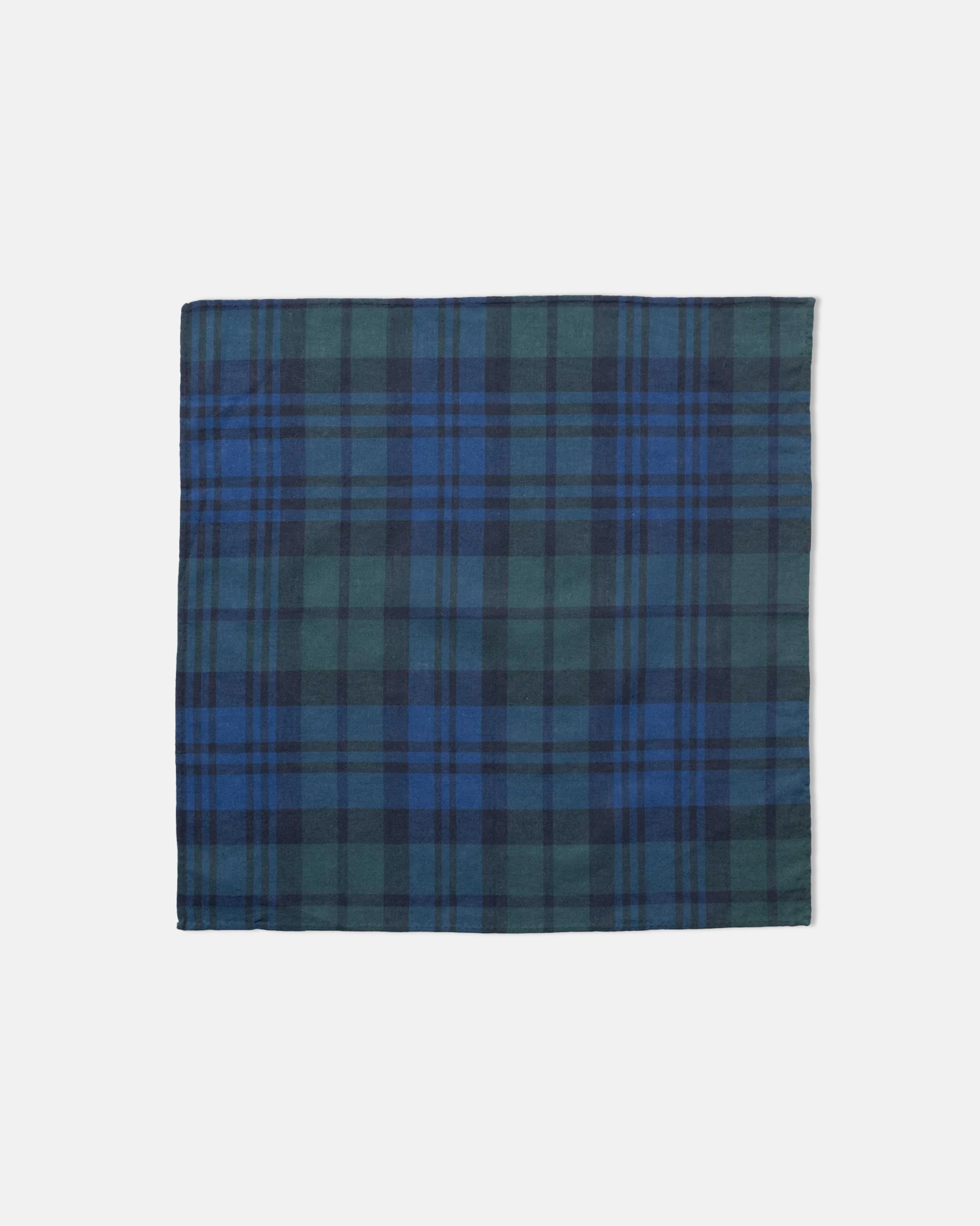 Blackwatch Tartan Madras Pocket Square - Classic Scottish Plaid Design for Men's Suits, Weddings & Formal Events